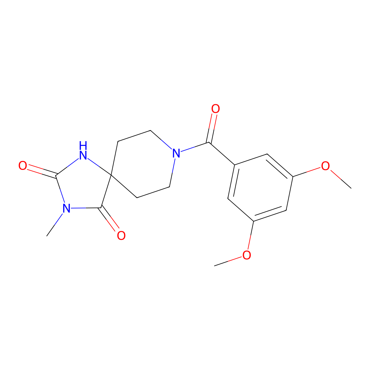 8-(3,5-Dimethoxybenzoyl)-3-methyl-1,3,8-triazaspiro[4.5]decane-2,4-dione molecular structure, CAS 1021261-85-7