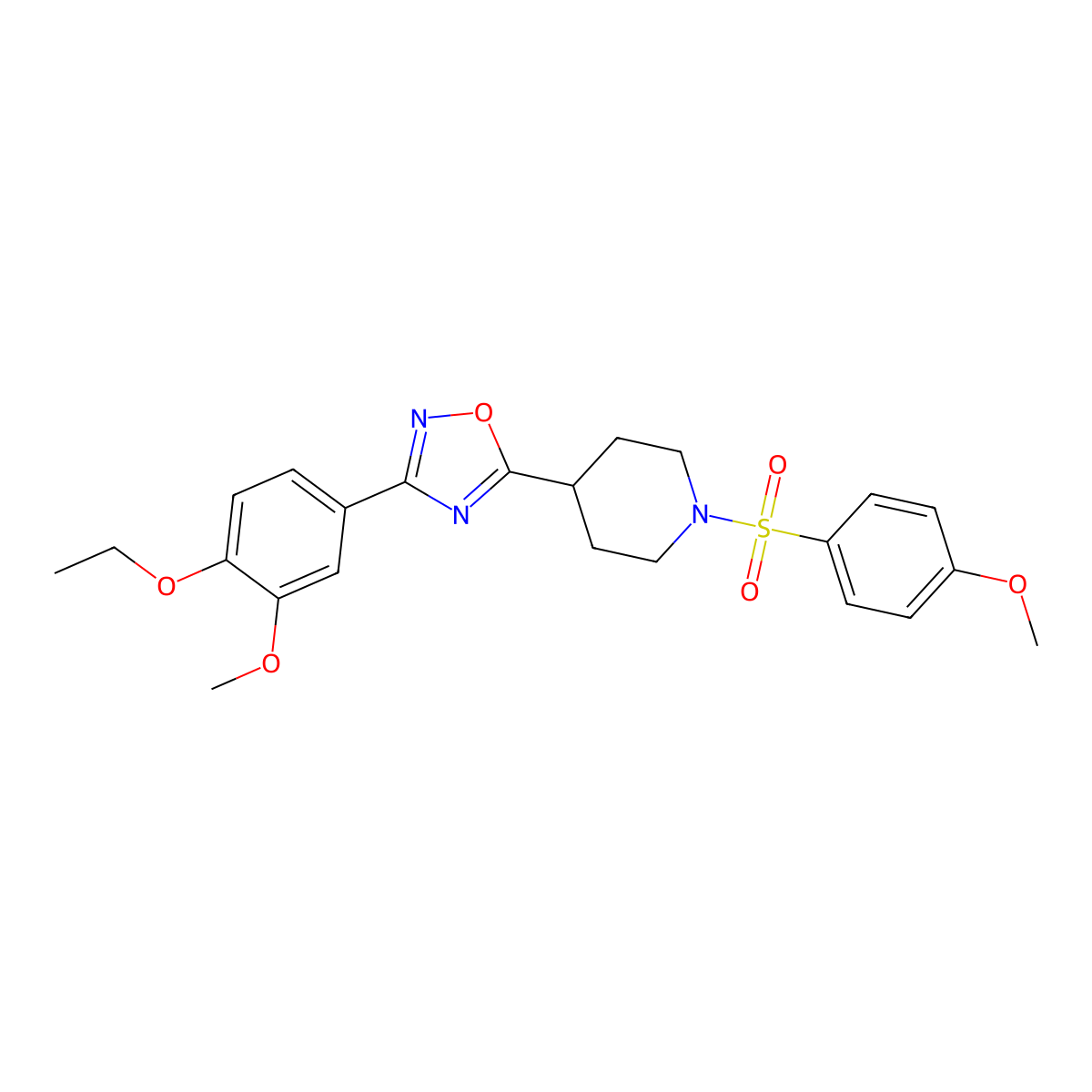4-[3-(4-Ethoxy-3-methoxyphenyl)-1,2,4-oxadiazol-5-yl]-1-(4-methoxybenzenesulfonyl)piperidine molecular structure, CAS 1021261-94-8