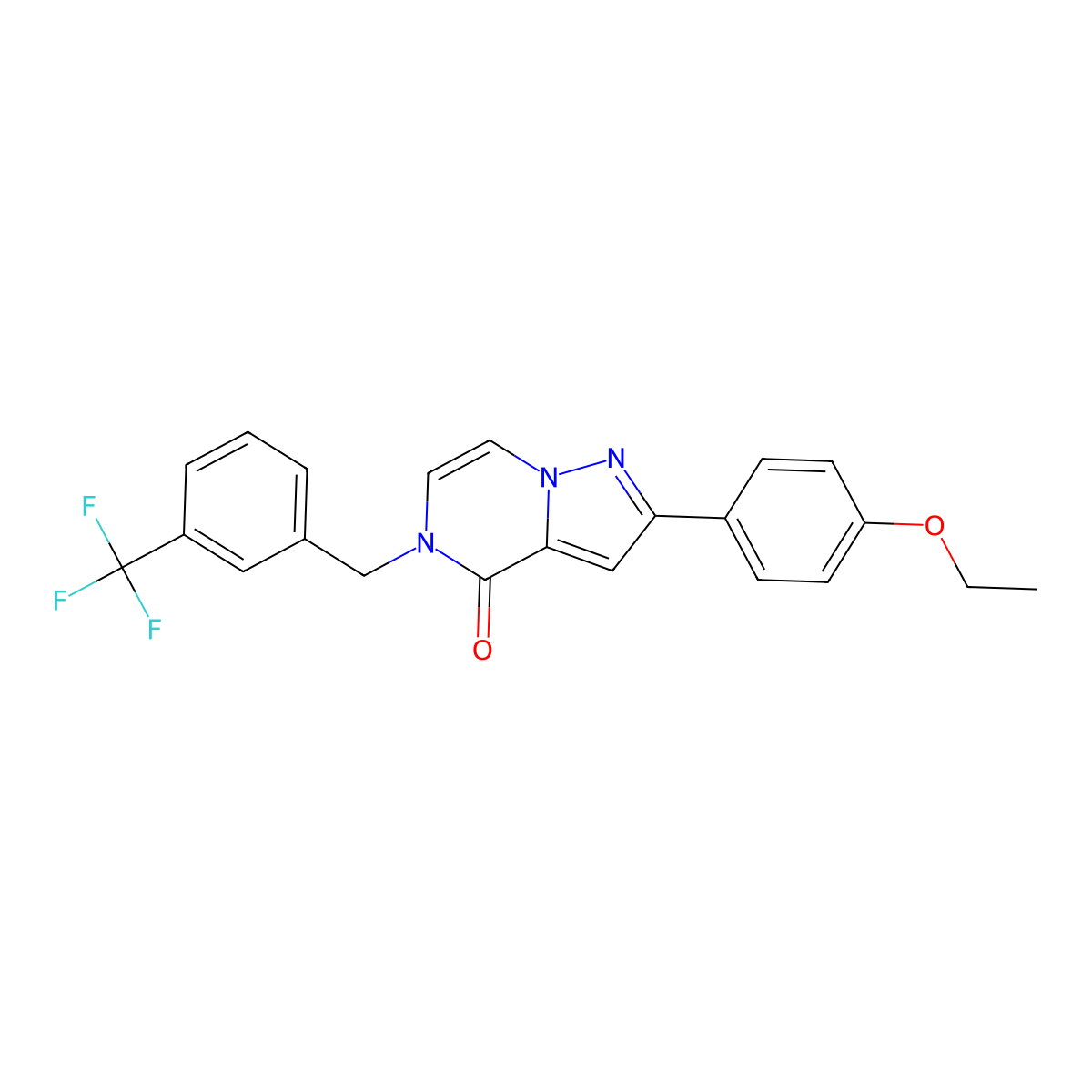 2-(4-ethoxyphenyl)-5-{[3-(trifluoromethyl)phenyl]methyl}-4H,5H-pyrazolo[1,5-a]pyrazin-4-one molecular structure, CAS 1021261-97-1