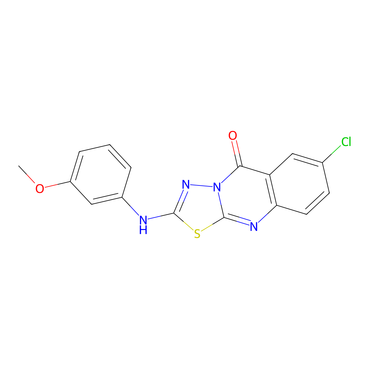 7-chloro-2-[(3-methoxyphenyl)amino]-5H-[1,3,4]thiadiazolo[2,3-b]quinazolin-5-one molecular structure, CAS 1021261-99-3