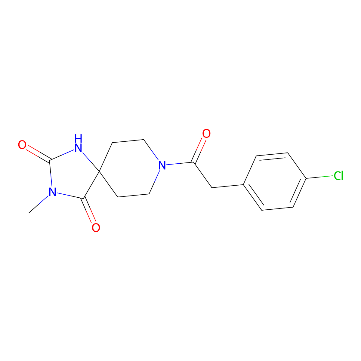 8-[2-(4-Chlorophenyl)acetyl]-3-methyl-1,3,8-triazaspiro[4.5]decane-2,4-dione molecular structure, CAS 1021262-00-9
