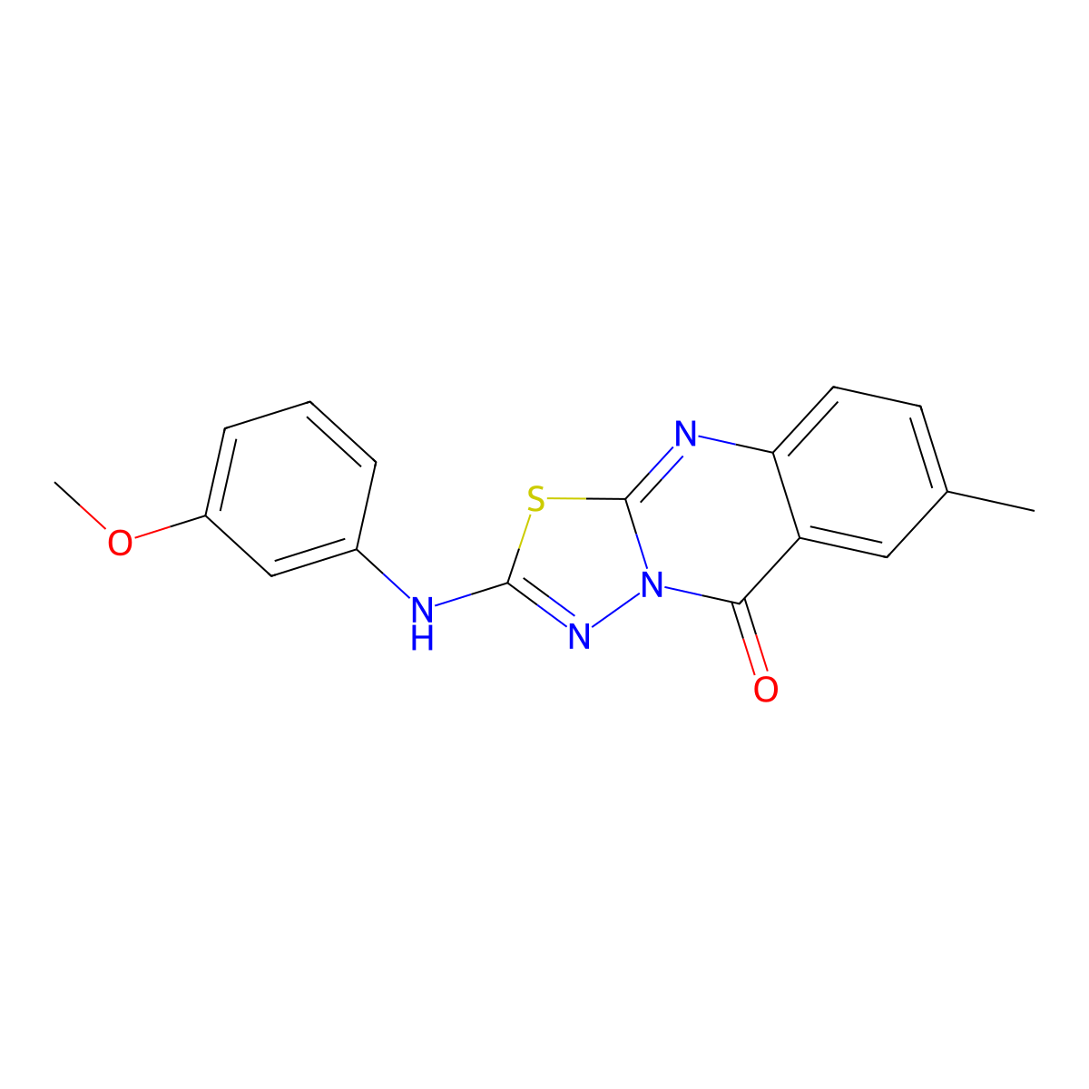 2-[(3-methoxyphenyl)amino]-7-methyl-5H-[1,3,4]thiadiazolo[2,3-b]quinazolin-5-one molecular structure, CAS 1021262-05-4