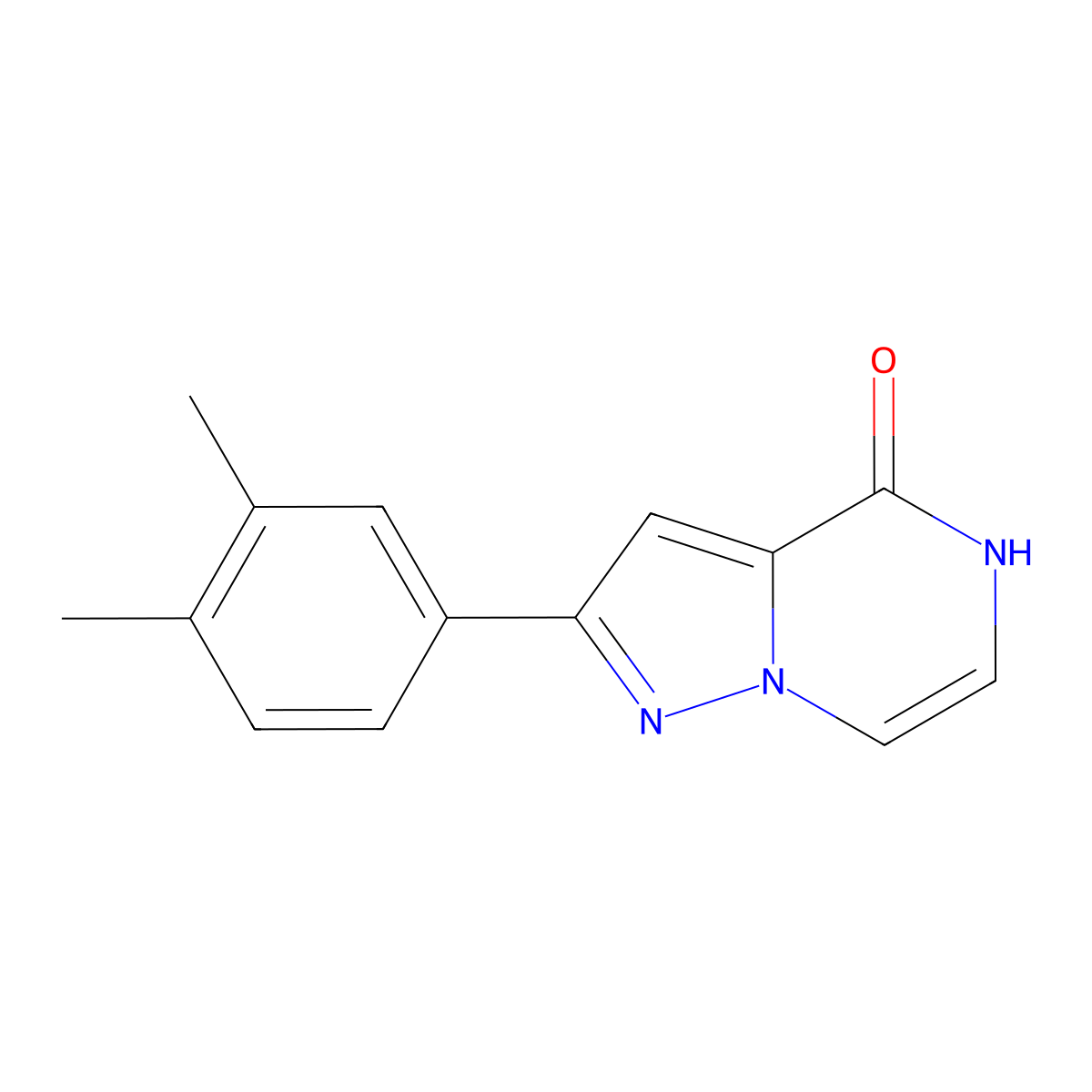 2-(3,4-dimethylphenyl)pyrazolo[1,5-a]pyrazin-4(5H)-one molecular structure, CAS 1021262-12-3