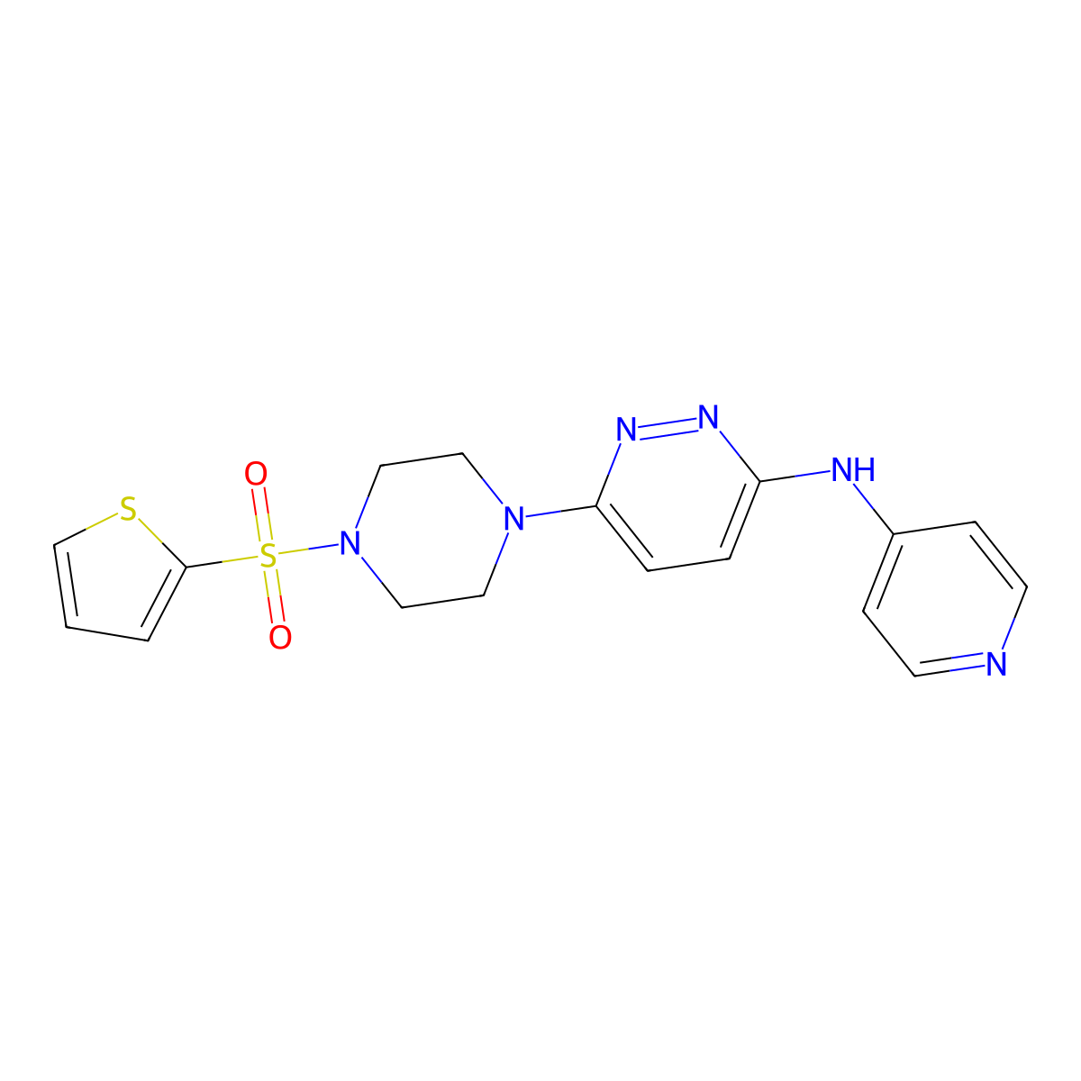 N-(pyridin-4-yl)-6-(4-(thiophen-2-ylsulfonyl)piperazin-1-yl)pyridazin-3-amine molecular structure, CAS 1021262-37-2