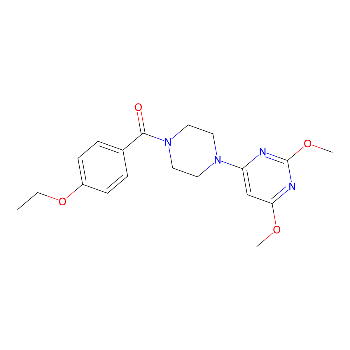 (4-(2,6-Dimethoxypyrimidin-4-yl)piperazin-1-yl)(4-ethoxyphenyl)methanone molecular structure, CAS 1021262-46-3
