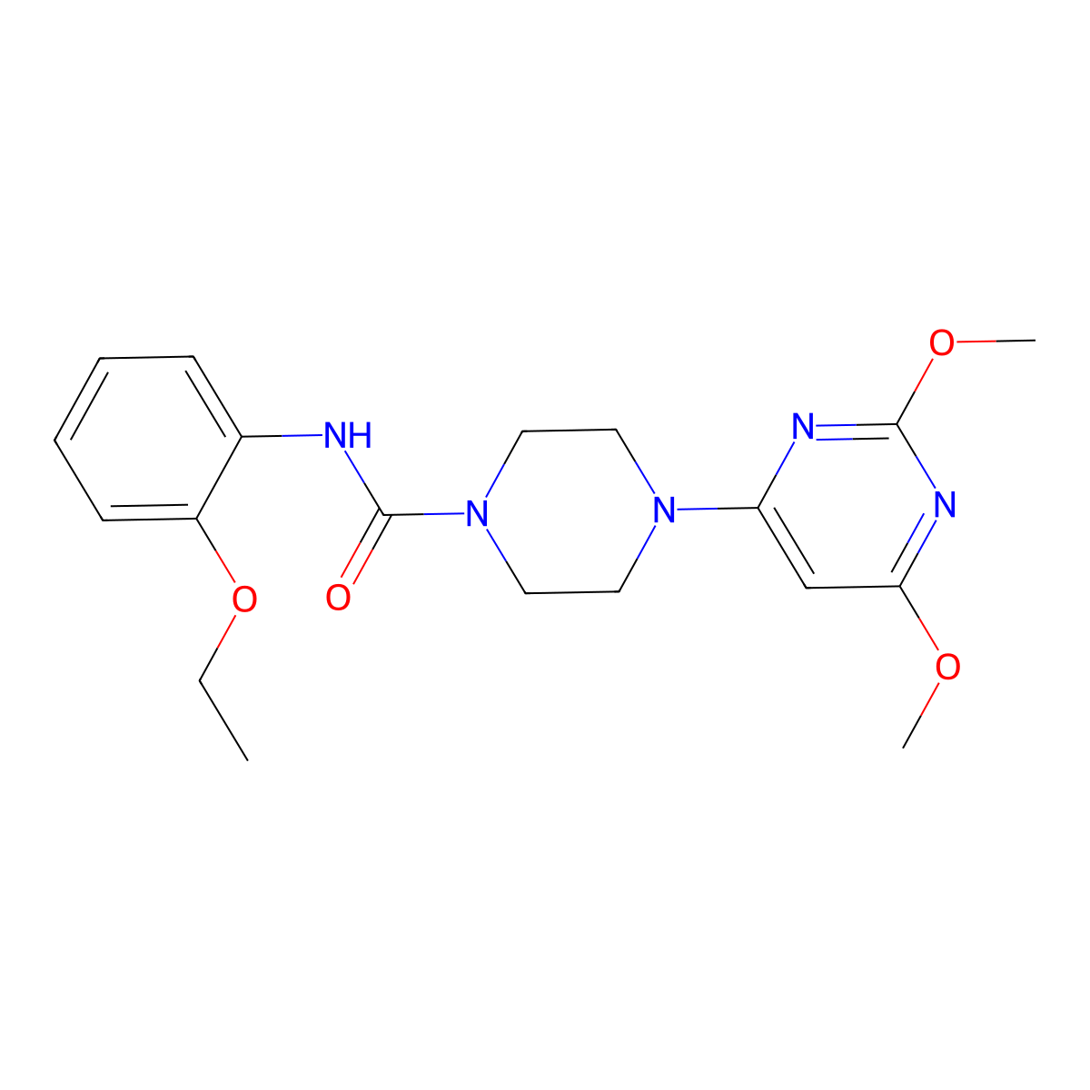 4-(2,6-dimethoxypyrimidin-4-yl)-N-(2-ethoxyphenyl)piperazine-1-carboxamide molecular structure, CAS 1021262-64-5