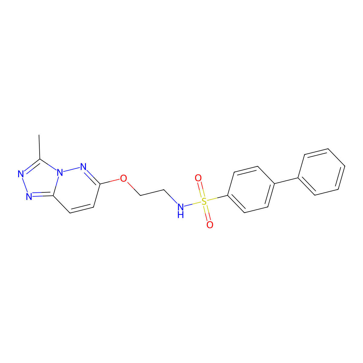 N-(2-((3-methyl-[1,2,4]triazolo[4,3-b]pyridazin-6-yl)oxy)ethyl)-[1,1'-biphenyl]-4-sulfonamide molecular structure, CAS 1021263-28-4