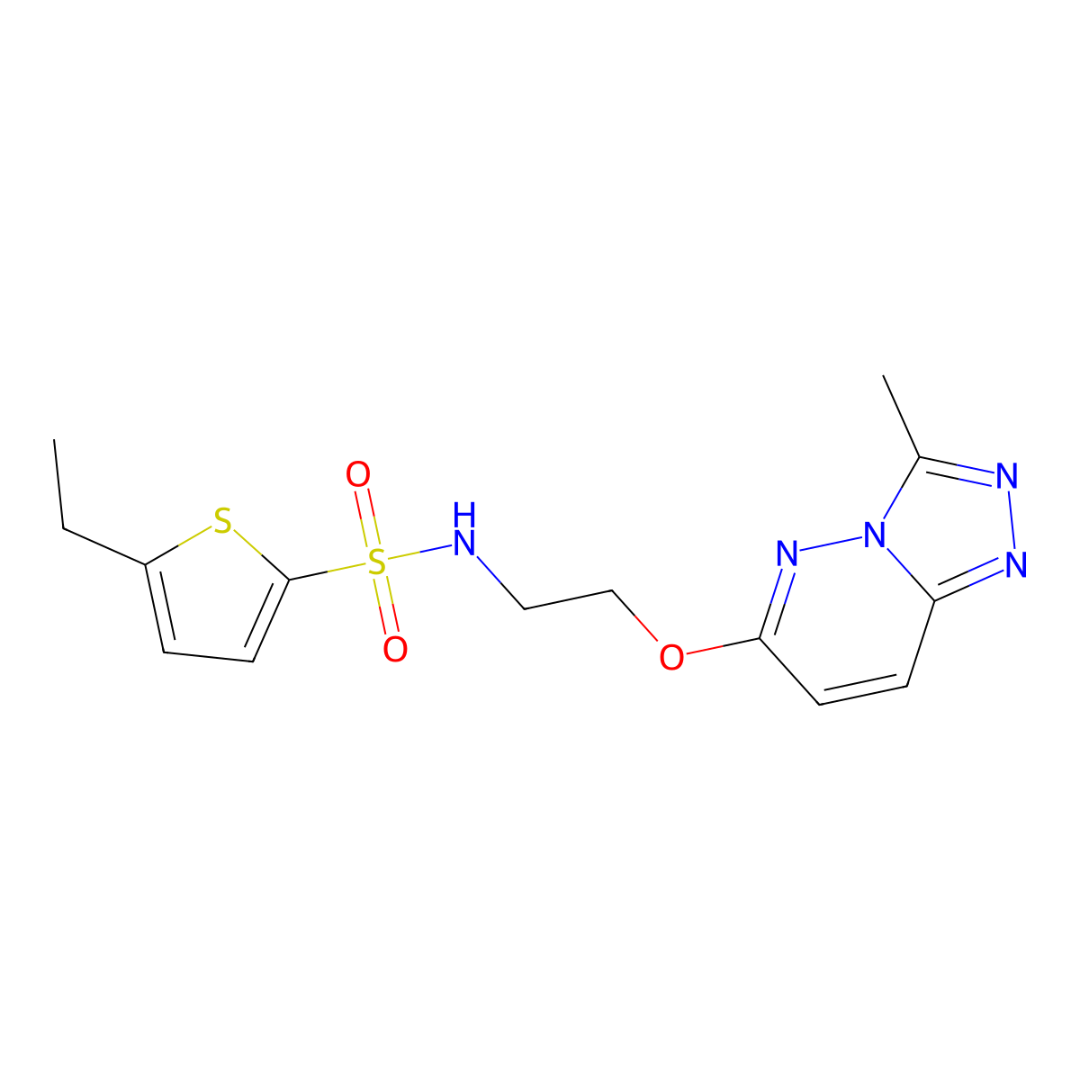 5-ethyl-N-[2-({3-methyl-[1,2,4]triazolo[4,3-b]pyridazin-6-yl}oxy)ethyl]thiophene-2-sulfonamide molecular structure, CAS 1021263-33-1