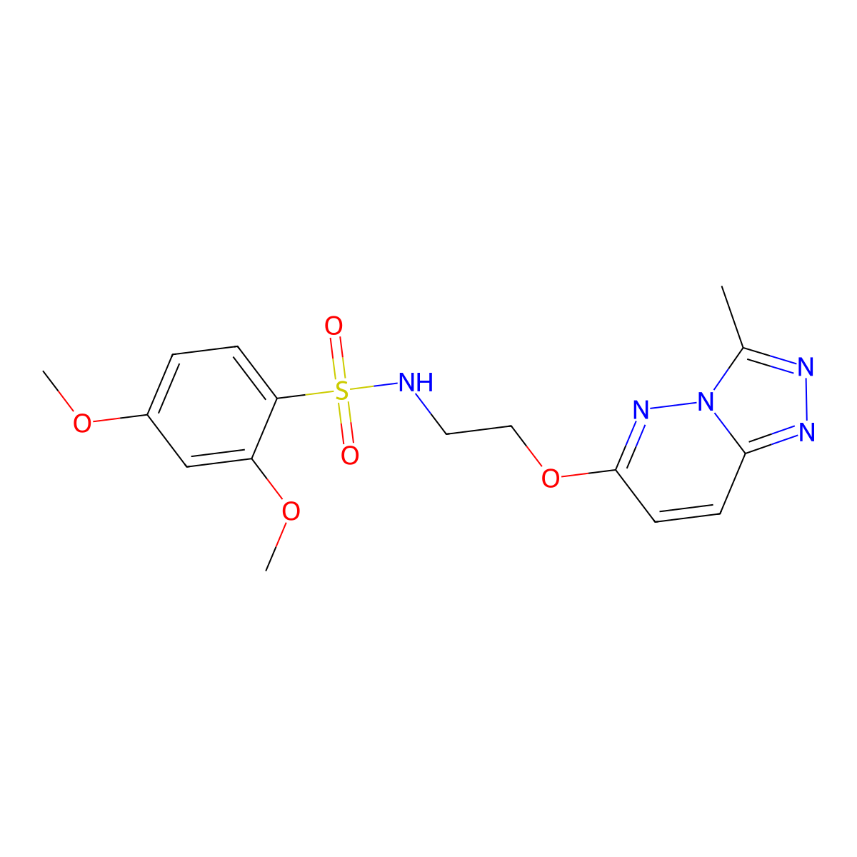 2,4-dimethoxy-N-[2-({3-methyl-[1,2,4]triazolo[4,3-b]pyridazin-6-yl}oxy)ethyl]benzene-1-sulfonamide molecular structure, CAS 1021263-38-6