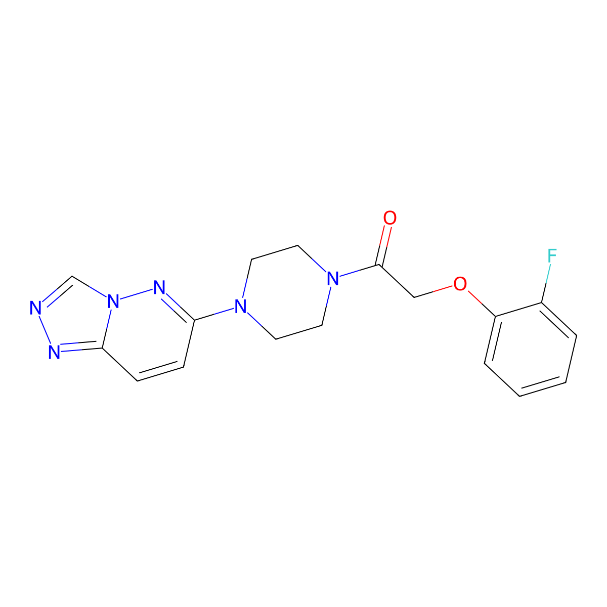 2-(2-Fluorophenoxy)-1-(4-{[1,2,4]triazolo[4,3-b]pyridazin-6-yl}piperazin-1-yl)ethan-1-one molecular structure, CAS 1021263-49-9