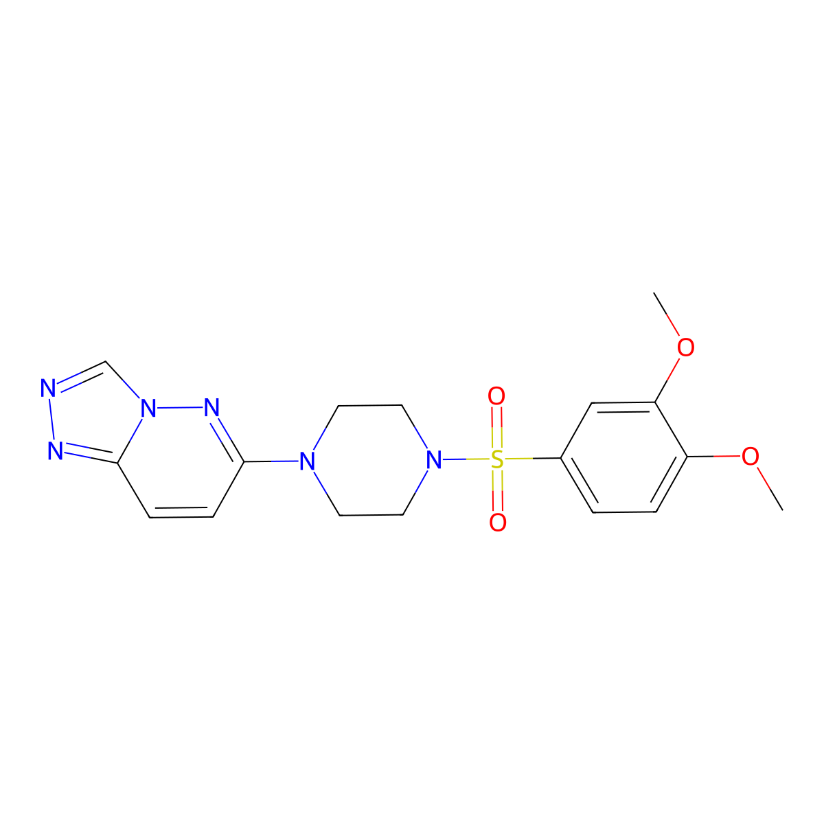1-(3,4-Dimethoxybenzenesulfonyl)-4-{[1,2,4]triazolo[4,3-b]pyridazin-6-yl}piperazine molecular structure, CAS 1021263-59-1
