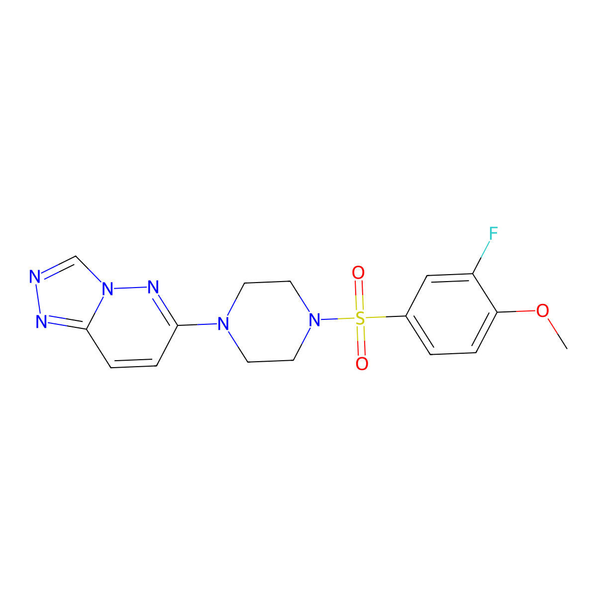 1-(3-Fluoro-4-methoxybenzenesulfonyl)-4-{[1,2,4]triazolo[4,3-b]pyridazin-6-yl}piperazine molecular structure, CAS 1021263-61-5