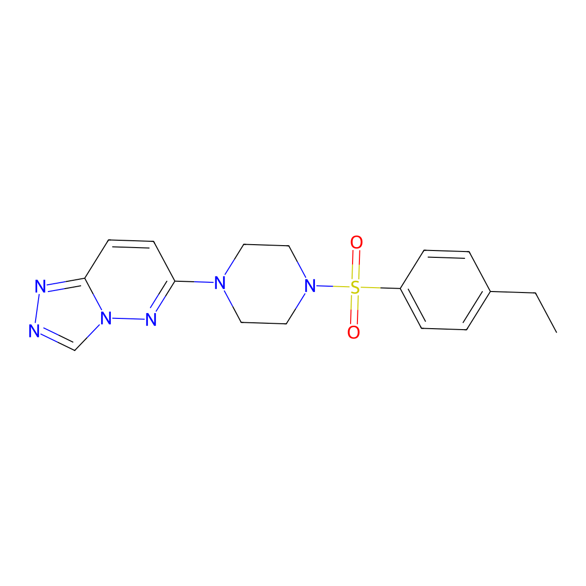1-(4-Ethylbenzenesulfonyl)-4-{[1,2,4]triazolo[4,3-b]pyridazin-6-yl}piperazine molecular structure, CAS 1021263-63-7