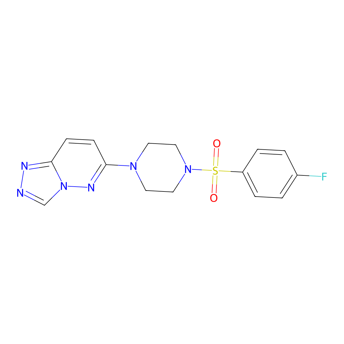 1-(4-Fluorobenzenesulfonyl)-4-{[1,2,4]triazolo[4,3-b]pyridazin-6-yl}piperazine molecular structure, CAS 1021263-67-1