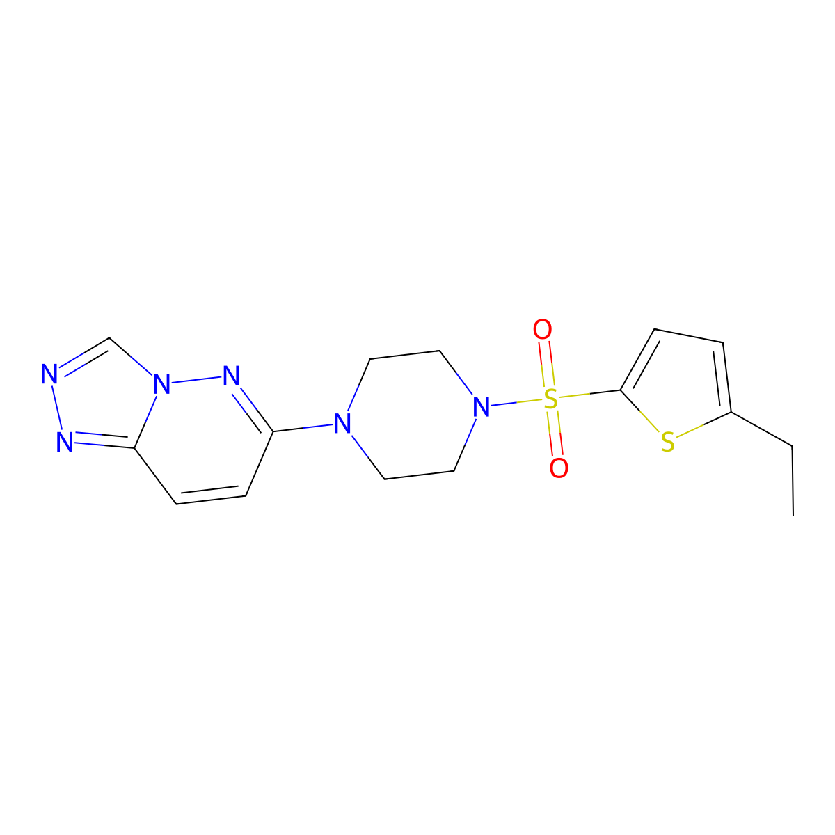 1-[(5-Ethylthiophen-2-yl)sulfonyl]-4-{[1,2,4]triazolo[4,3-b]pyridazin-6-yl}piperazine molecular structure, CAS 1021263-81-9