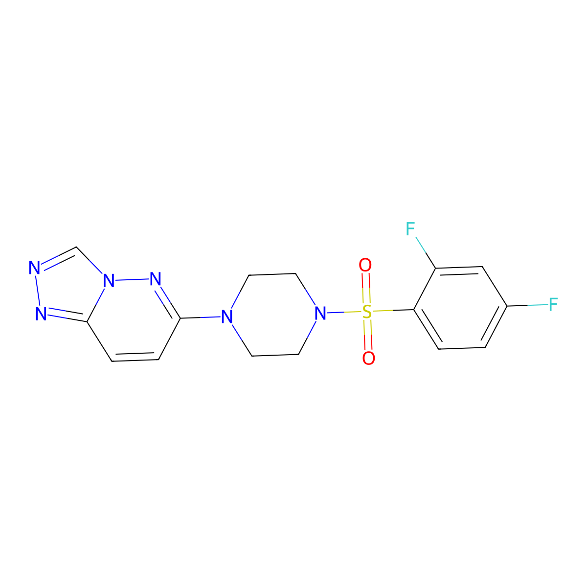 6-(4-((2,4-Difluorophenyl)sulfonyl)piperazin-1-yl)-[1,2,4]triazolo[4,3-b]pyridazine molecular structure, CAS 1021263-83-1