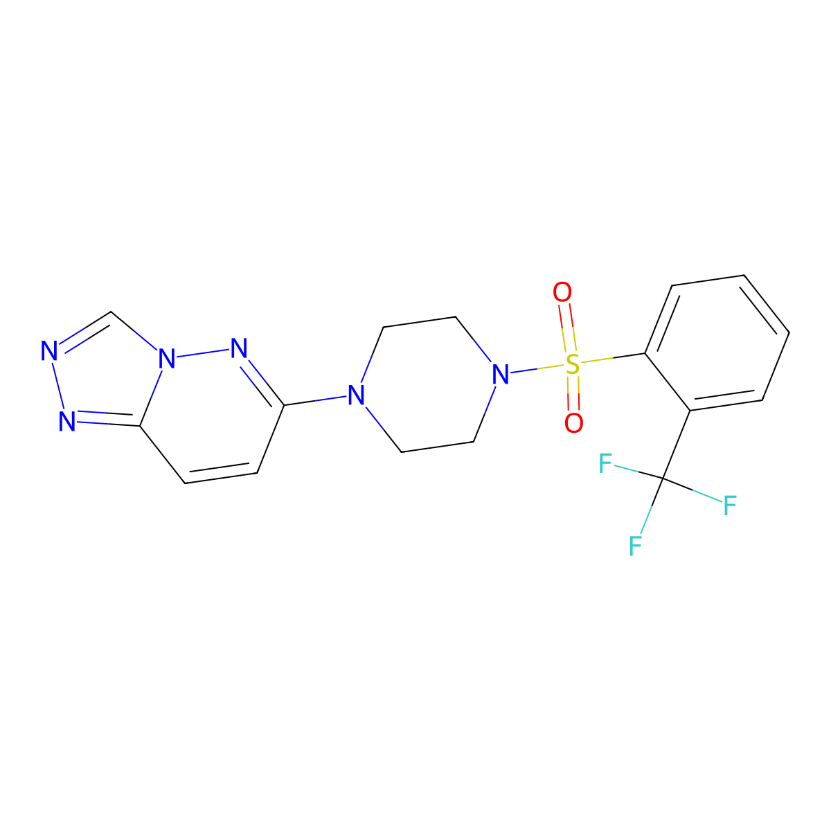 1-{[1,2,4]Triazolo[4,3-b]pyridazin-6-yl}-4-[2-(trifluoromethyl)benzenesulfonyl]piperazine molecular structure, CAS 1021263-85-3
