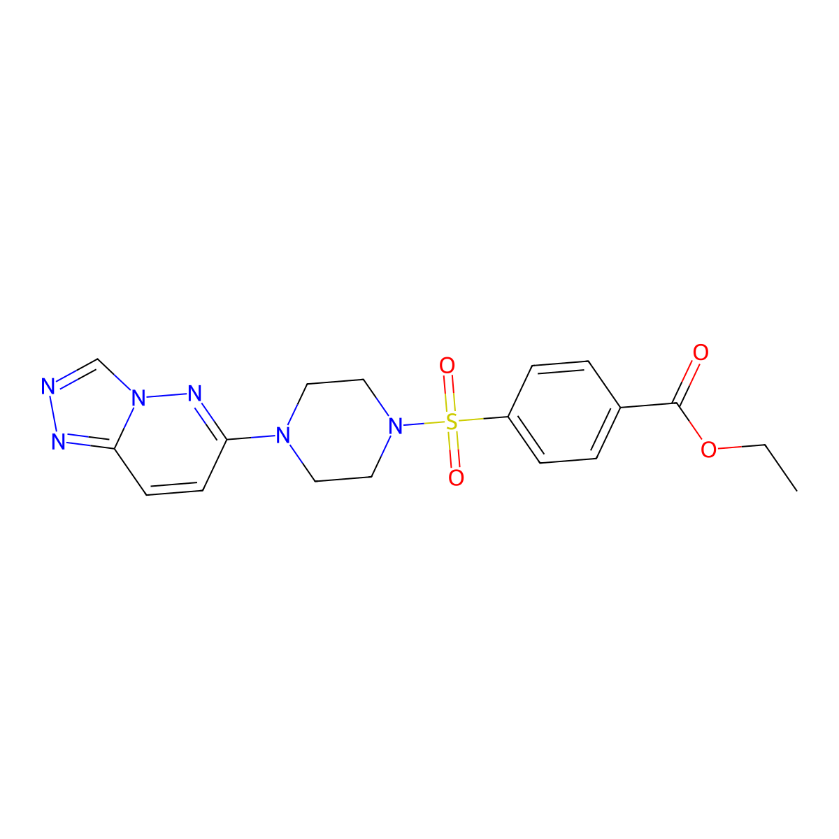 Ethyl 4-[(4-{[1,2,4]triazolo[4,3-b]pyridazin-6-yl}piperazin-1-yl)sulfonyl]benzoate molecular structure, CAS 1021263-89-7