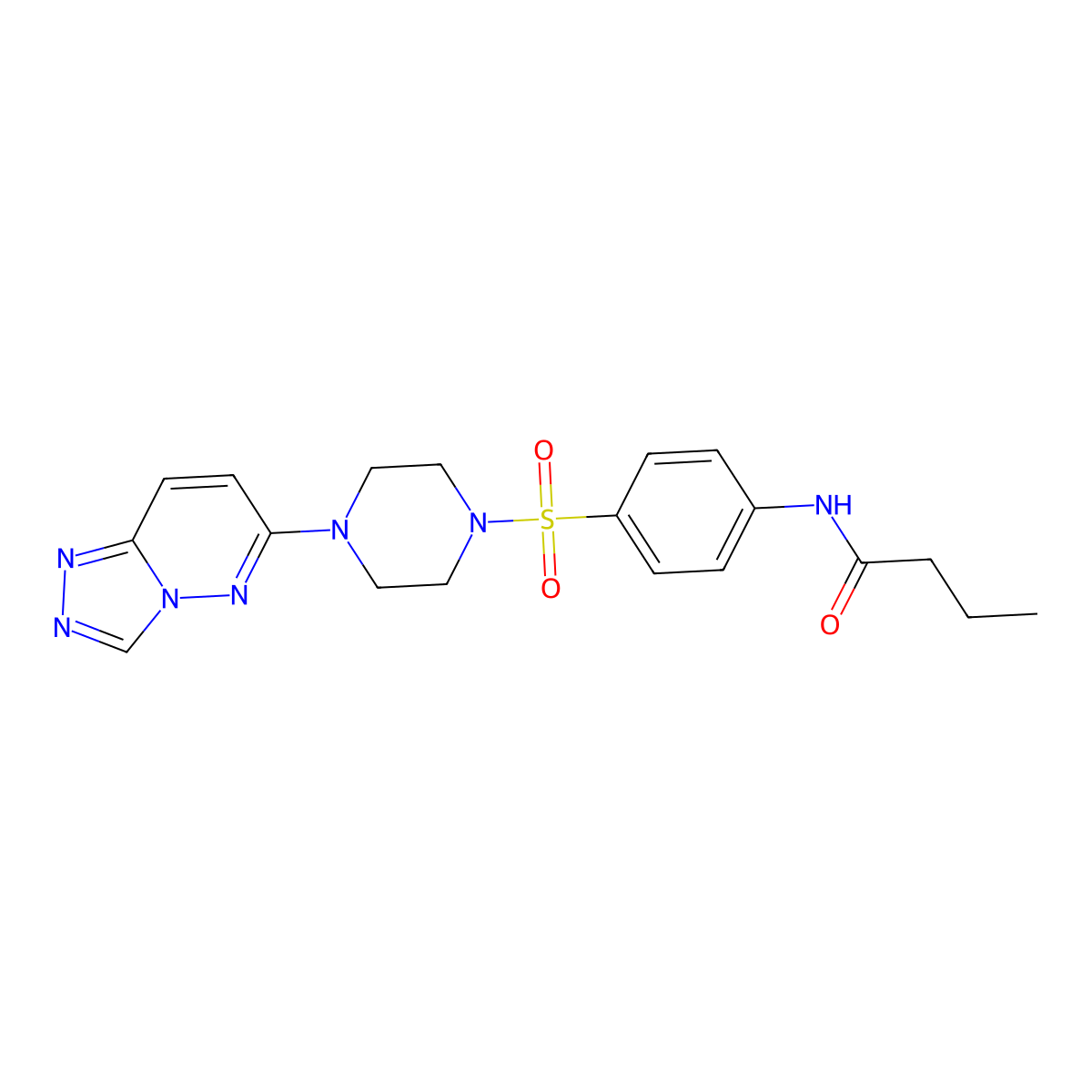 N-(4-((4-([1,2,4]triazolo[4,3-b]pyridazin-6-yl)piperazin-1-yl)sulfonyl)phenyl)butyramide molecular structure, CAS 1021263-93-3