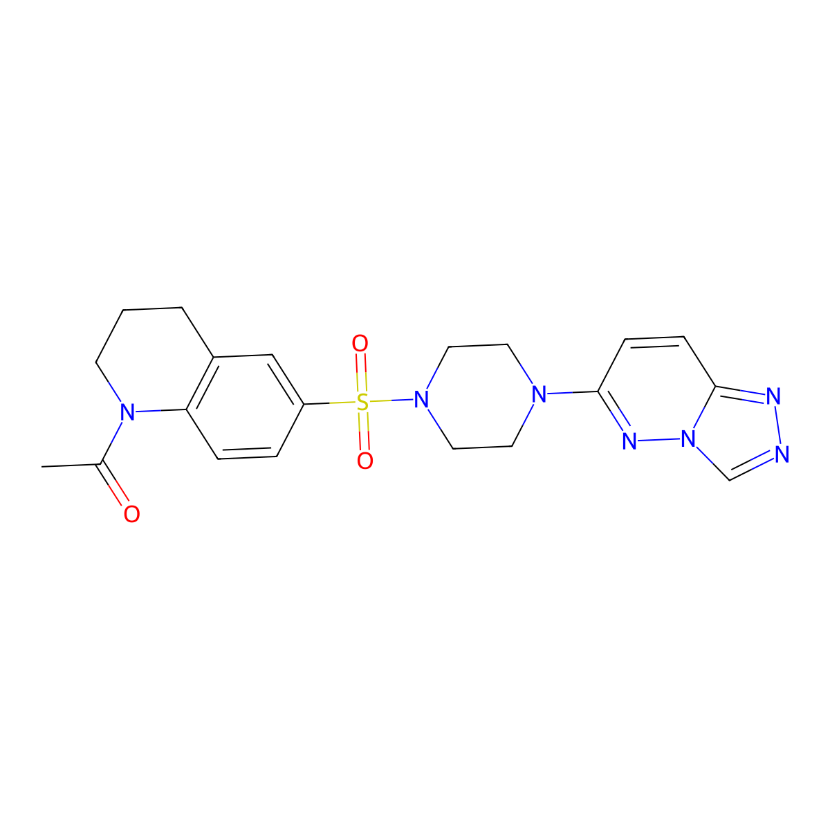 1-{6-[(4-{[1,2,4]Triazolo[4,3-b]pyridazin-6-yl}piperazin-1-yl)sulfonyl]-1,2,3,4-tetrahydroquinolin-1-yl}ethan-1-one molecular structure, CAS 1021263-96-6