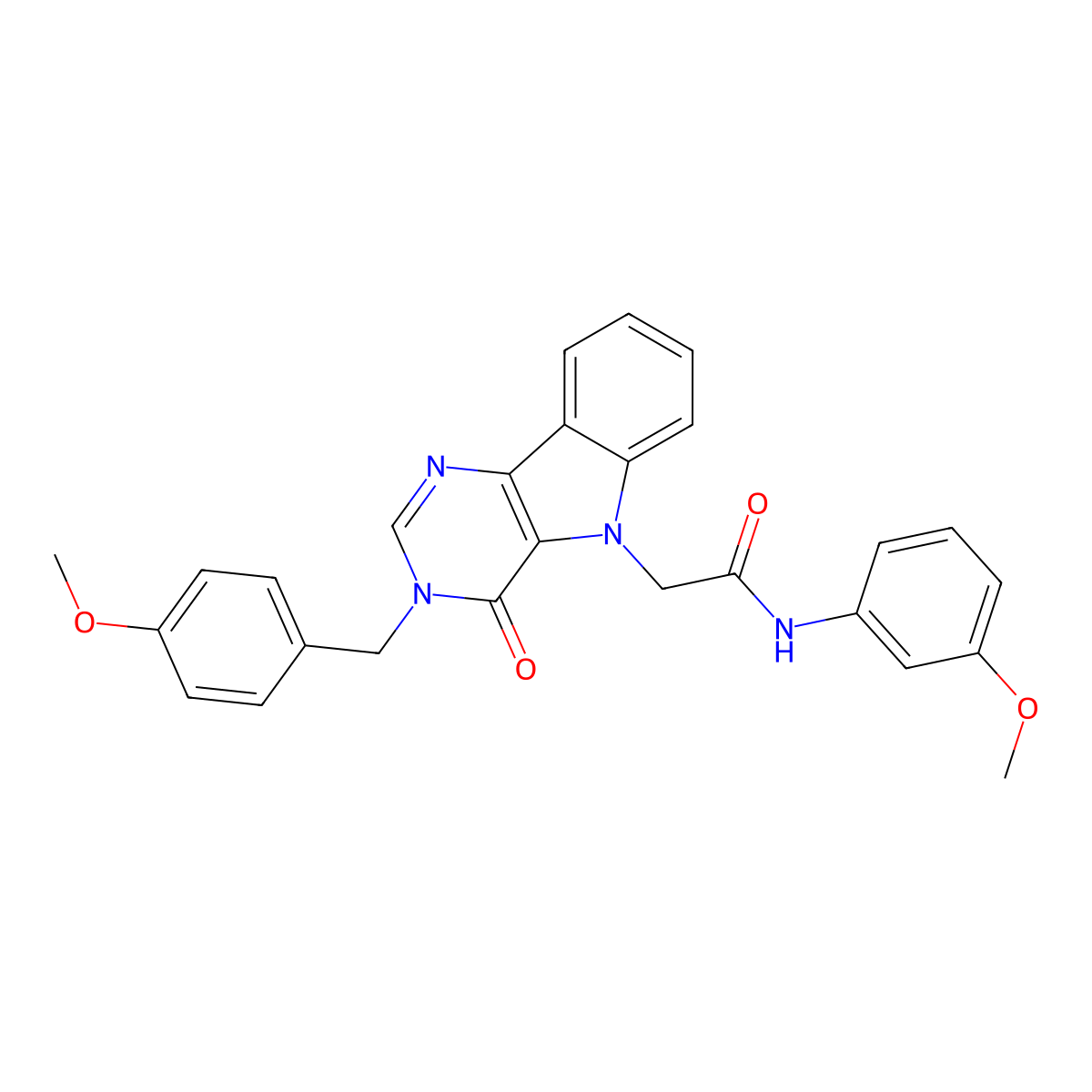 2-(3-(4-methoxybenzyl)-4-oxo-3H-pyrimido[5,4-b]indol-5(4H)-yl)-N-(3-methoxyphenyl)acetamide molecular structure, CAS 1021263-97-7