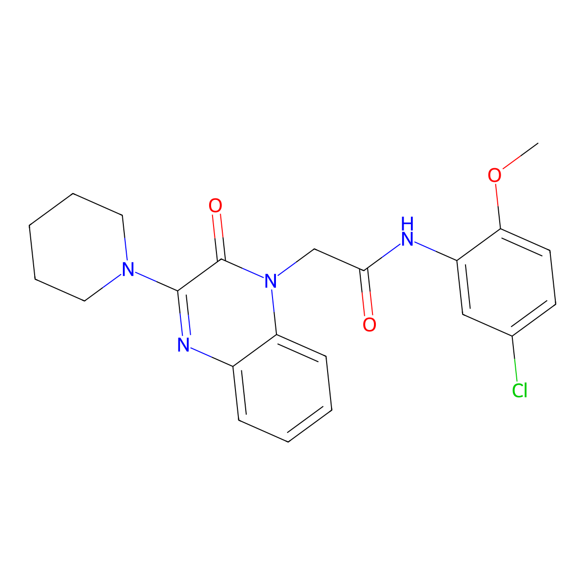 N-(5-chloro-2-methoxyphenyl)-2-[2-oxo-3-(piperidin-1-yl)-1,2-dihydroquinoxalin-1-yl]acetamide molecular structure, CAS 1021263-98-8