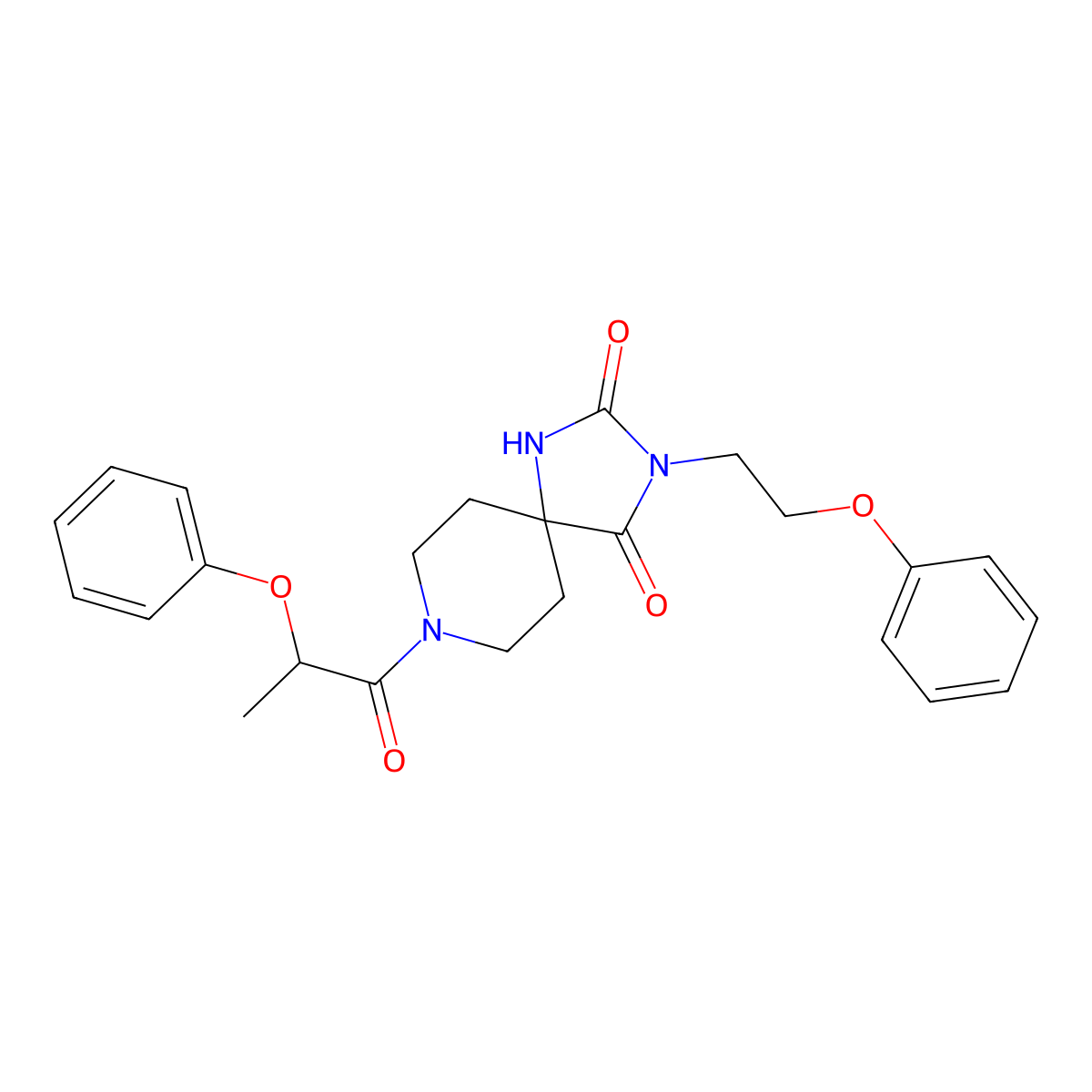 3-(2-Phenoxyethyl)-8-(2-phenoxypropanoyl)-1,3,8-triazaspiro[4.5]decane-2,4-dione molecular structure, CAS 1021264-03-8