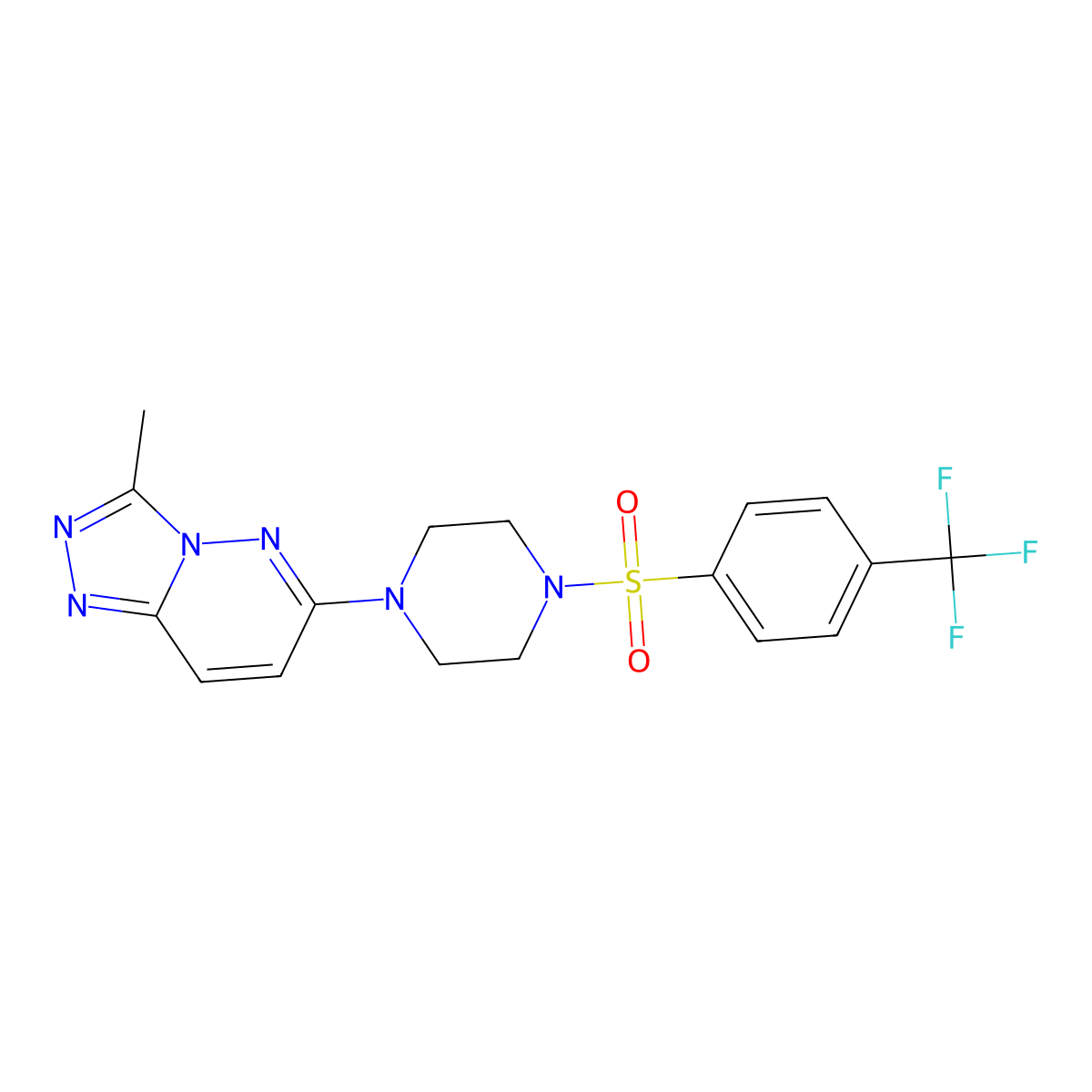 1-{3-Methyl-[1,2,4]triazolo[4,3-b]pyridazin-6-yl}-4-[4-(trifluoromethyl)benzenesulfonyl]piperazine molecular structure, CAS 1021264-16-3