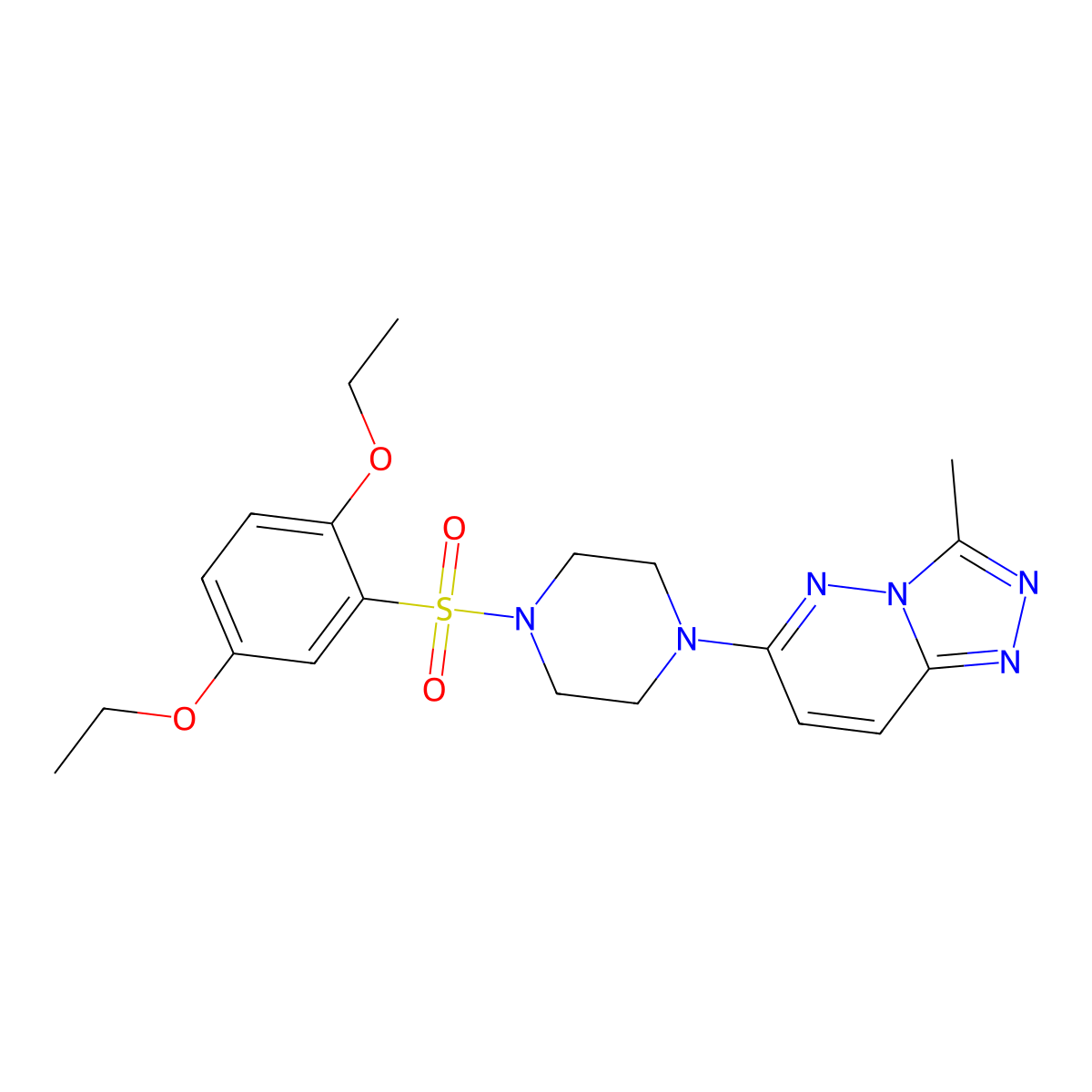 6-(4-((2,5-Diethoxyphenyl)sulfonyl)piperazin-1-yl)-3-methyl-[1,2,4]triazolo[4,3-b]pyridazine molecular structure, CAS 1021264-18-5