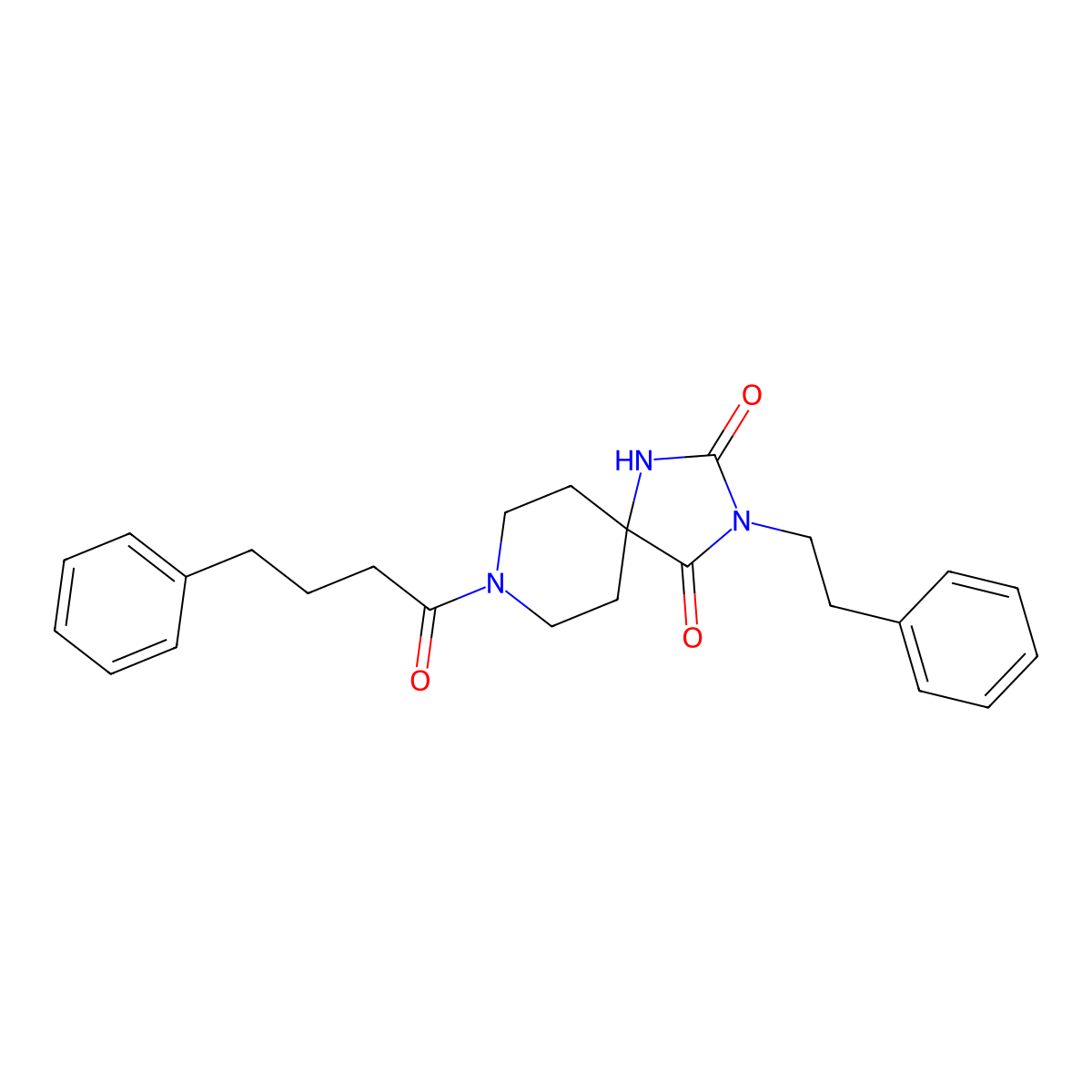 8-(4-Phenylbutanoyl)-3-(2-phenylethyl)-1,3,8-triazaspiro[4.5]decane-2,4-dione molecular structure, CAS 1021264-23-2
