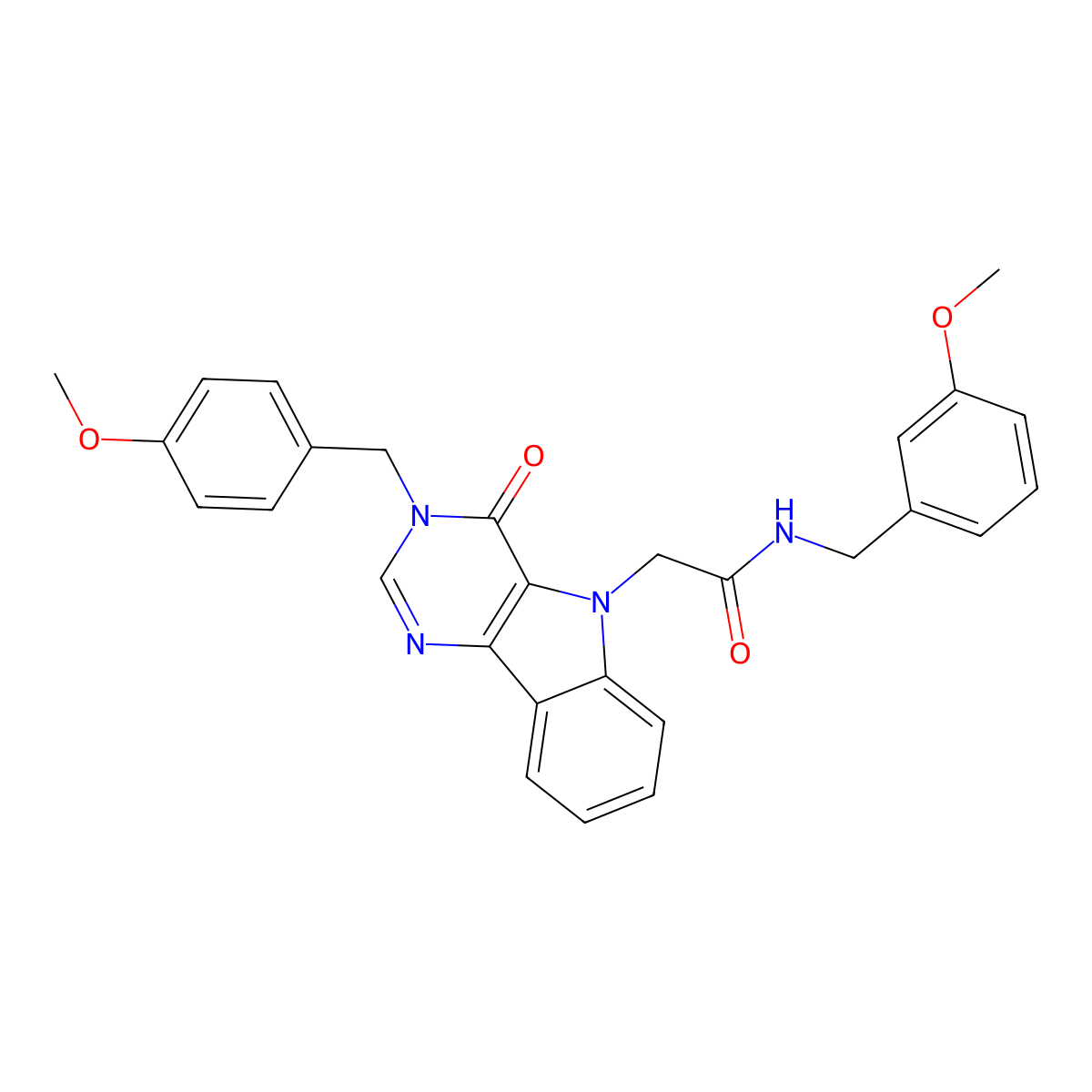 N-(3-methoxybenzyl)-2-(3-(4-methoxybenzyl)-4-oxo-3H-pyrimido[5,4-b]indol-5(4H)-yl)acetamide molecular structure, CAS 1021264-26-5