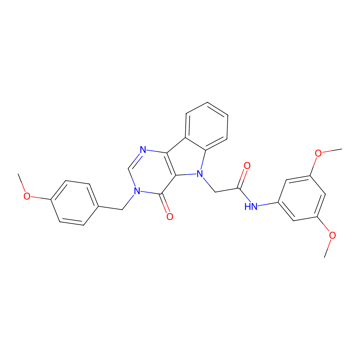 N-(3,5-dimethoxyphenyl)-2-(3-(4-methoxybenzyl)-4-oxo-3H-pyrimido[5,4-b]indol-5(4H)-yl)acetamide molecular structure, CAS 1021264-27-6