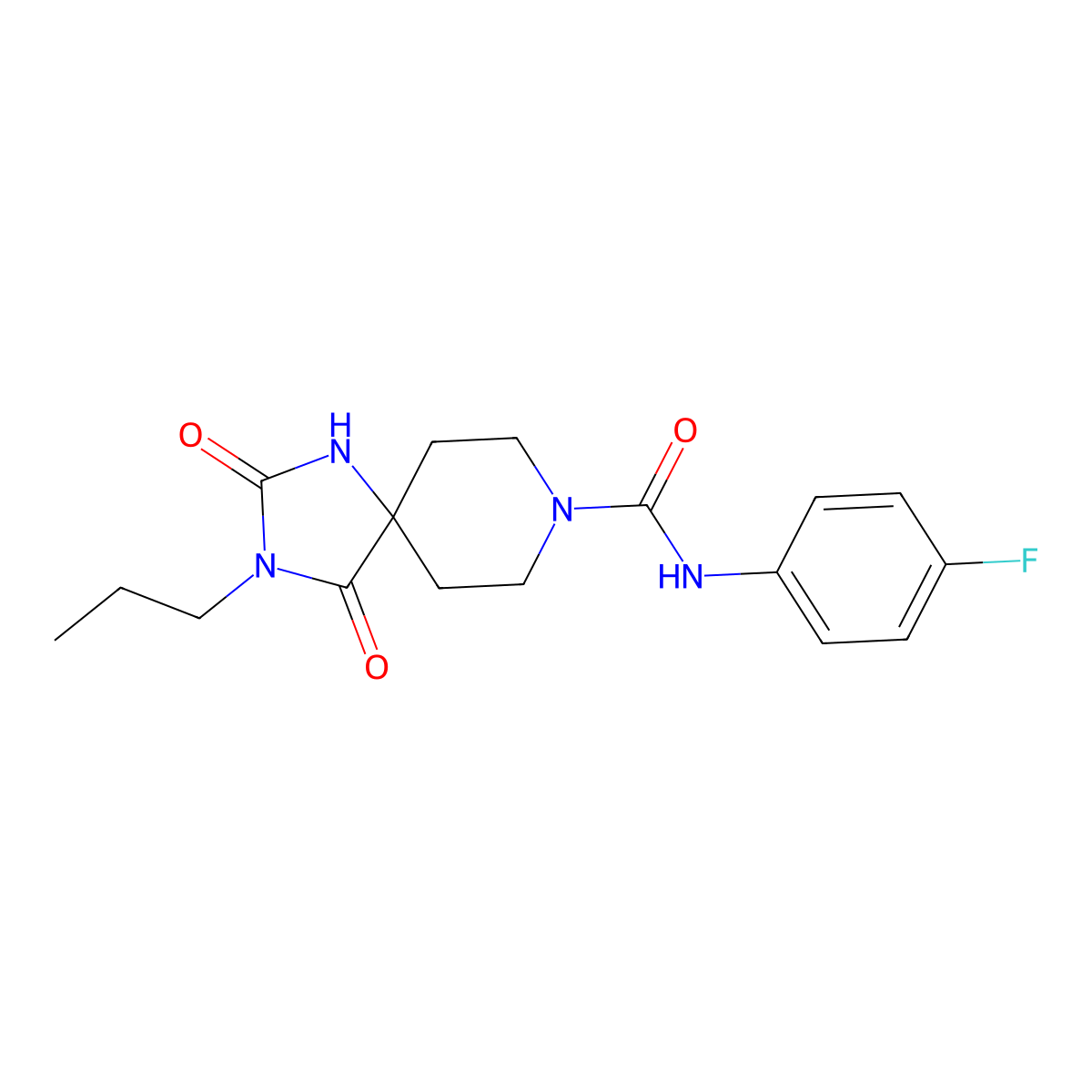 N-(4-fluorophenyl)-2,4-dioxo-3-propyl-1,3,8-triazaspiro[4.5]decane-8-carboxamide molecular structure, CAS 1021264-38-9