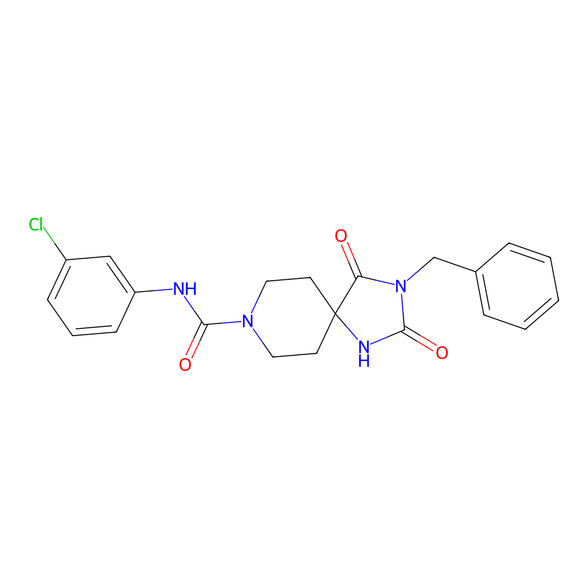 3-benzyl-N-(3-chlorophenyl)-2,4-dioxo-1,3,8-triazaspiro[4.5]decane-8-carboxamide molecular structure, CAS 1021264-42-5