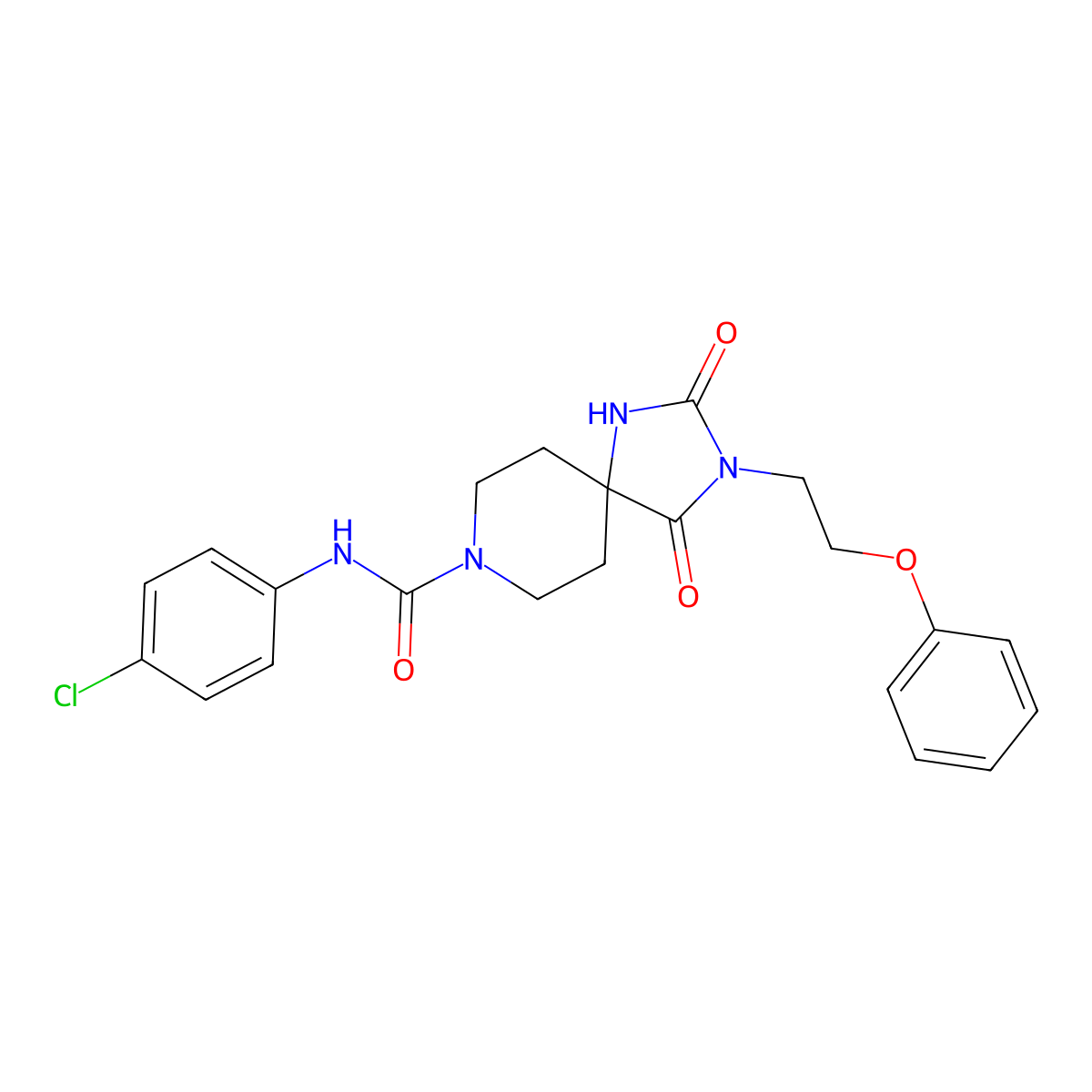 N-(4-chlorophenyl)-2,4-dioxo-3-(2-phenoxyethyl)-1,3,8-triazaspiro[4.5]decane-8-carboxamide molecular structure, CAS 1021264-66-3