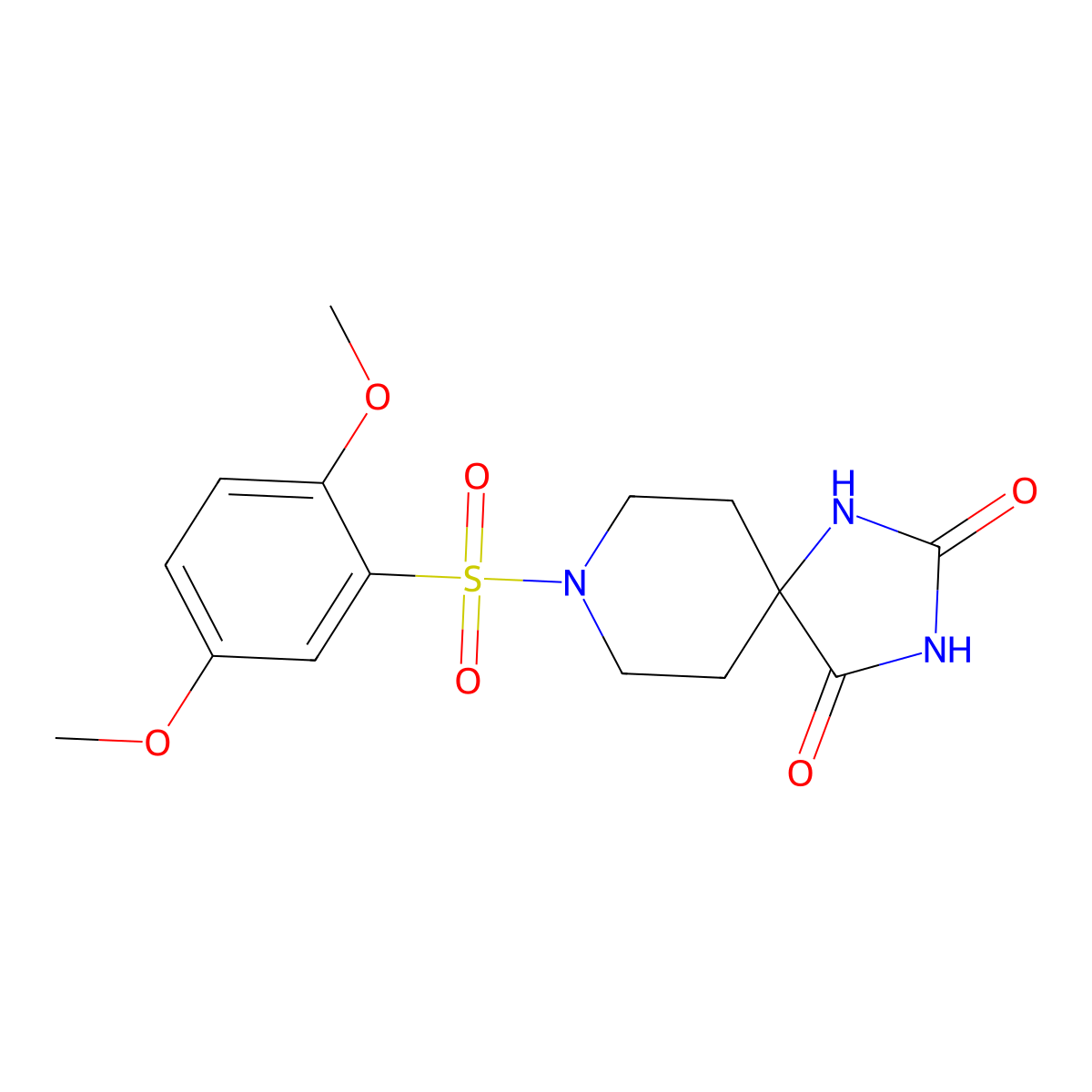 8-(2,5-Dimethoxybenzenesulfonyl)-1,3,8-triazaspiro[4.5]decane-2,4-dione molecular structure, CAS 1021264-92-5