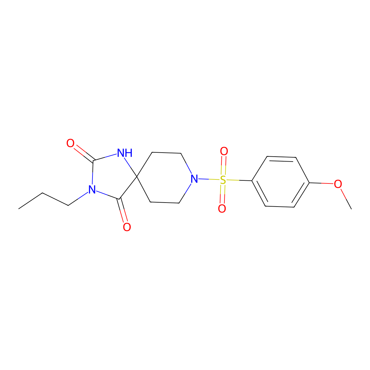 8-(4-Methoxybenzenesulfonyl)-3-propyl-1,3,8-triazaspiro[4.5]decane-2,4-dione molecular structure, CAS 1021265-03-1