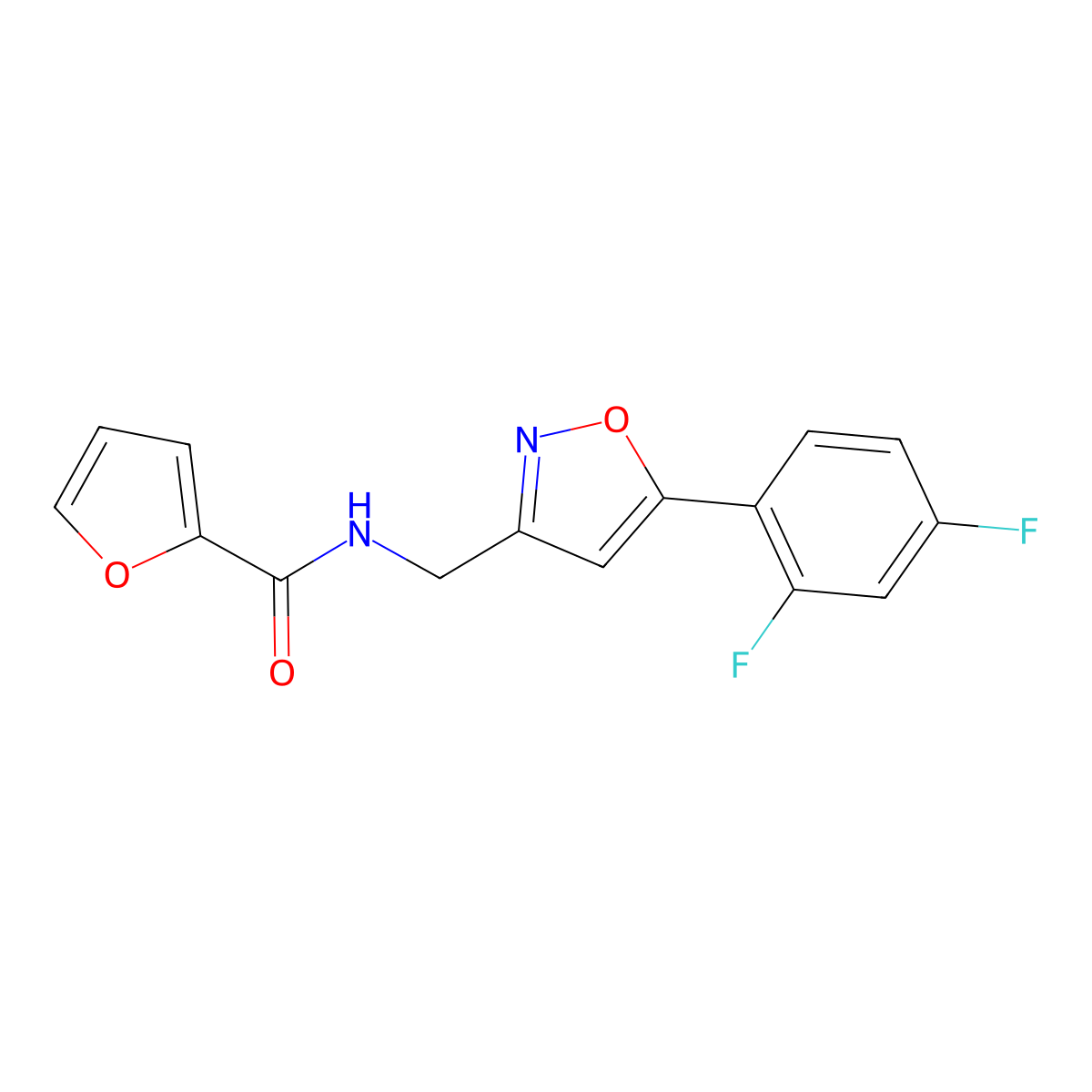 N-{[5-(2,4-difluorophenyl)-1,2-oxazol-3-yl]methyl}furan-2-carboxamide molecular structure, CAS 1021265-07-5