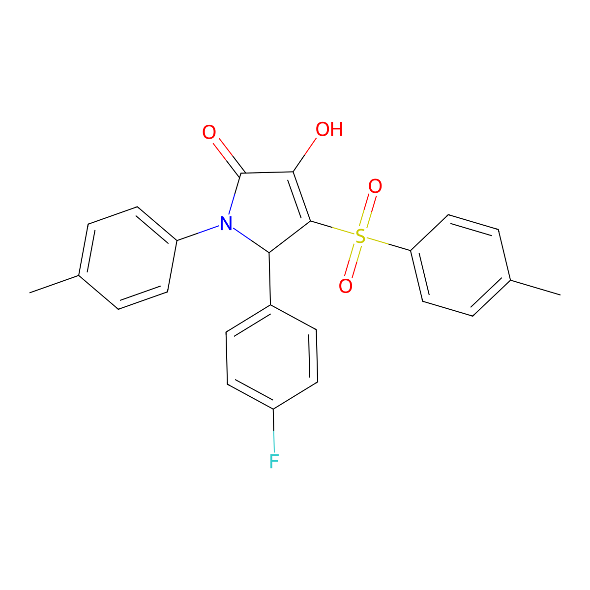 5-(4-fluorophenyl)-3-hydroxy-1-(p-tolyl)-4-tosyl-1H-pyrrol-2(5H)-one molecular structure, CAS 1021265-17-7