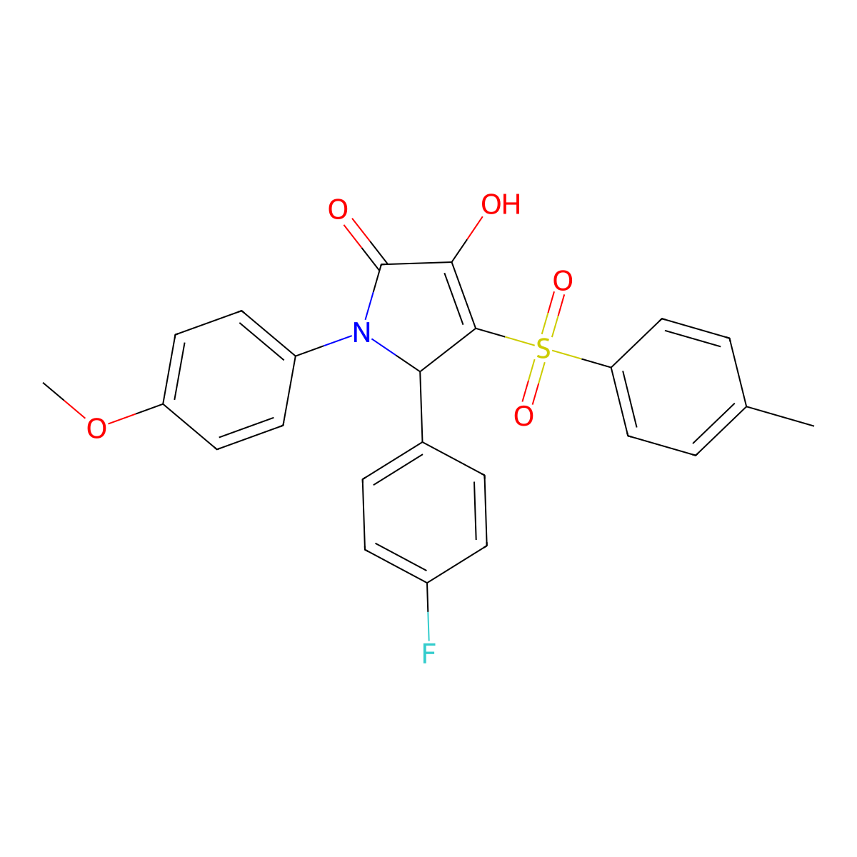 5-(4-fluorophenyl)-3-hydroxy-1-(4-methoxyphenyl)-4-tosyl-1H-pyrrol-2(5H)-one molecular structure, CAS 1021265-24-6