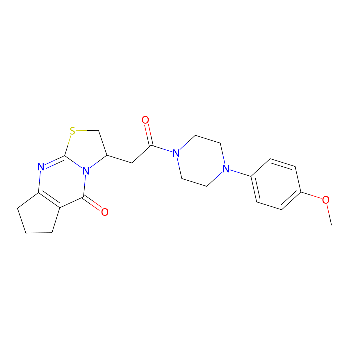 3-(2-(4-(4-methoxyphenyl)piperazin-1-yl)-2-oxoethyl)-2,3,7,8-tetrahydrocyclopenta[d]thiazolo[3,2-a]pyrimidin-5(6H)-one molecular structure, CAS 1021265-28-0