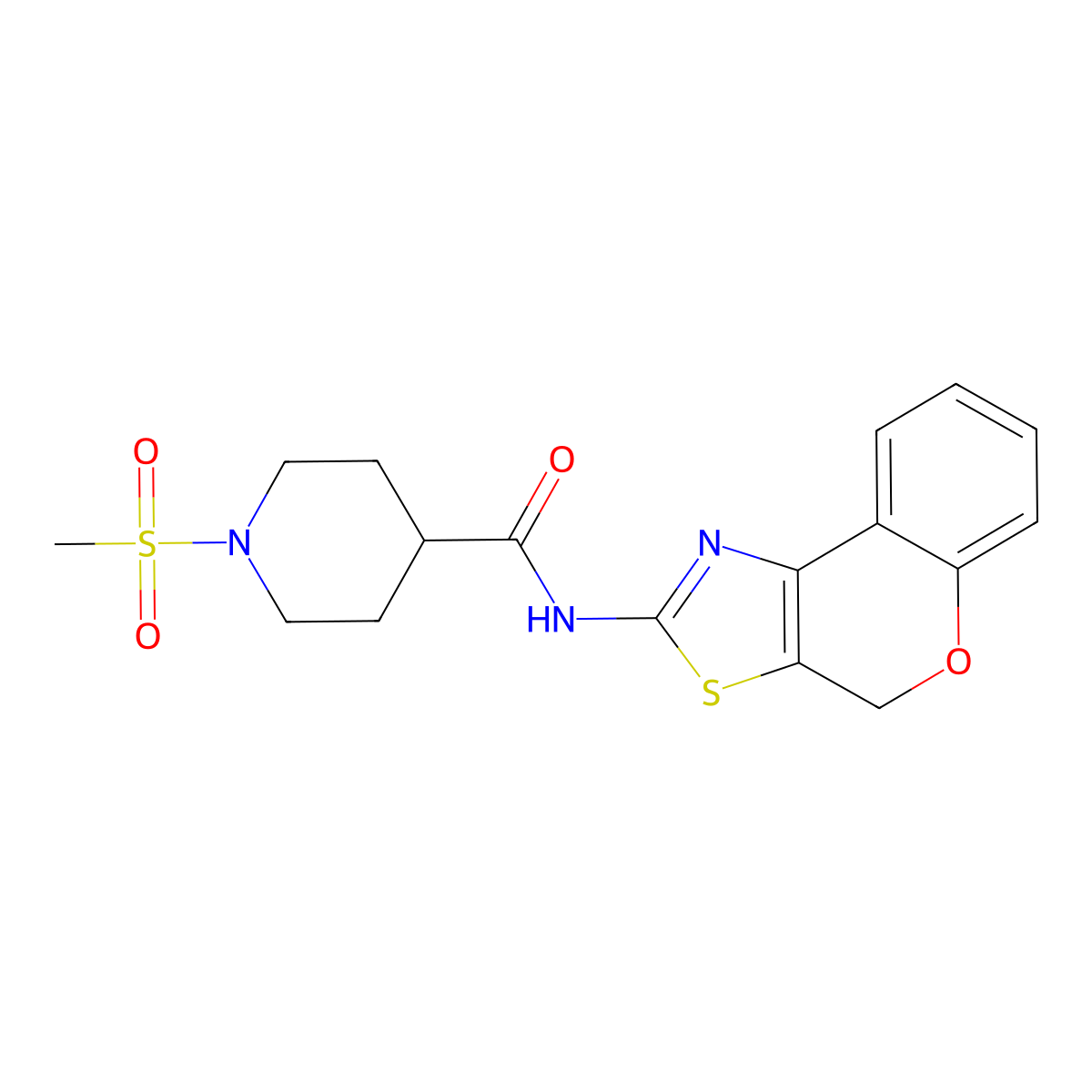 N-{4H-chromeno[4,3-d][1,3]thiazol-2-yl}-1-methanesulfonylpiperidine-4-carboxamide molecular structure, CAS 1021265-79-1