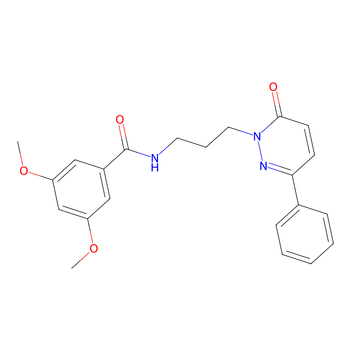 3,5-dimethoxy-N-[3-(6-oxo-3-phenyl-1,6-dihydropyridazin-1-yl)propyl]benzamide molecular structure, CAS 1021266-17-0