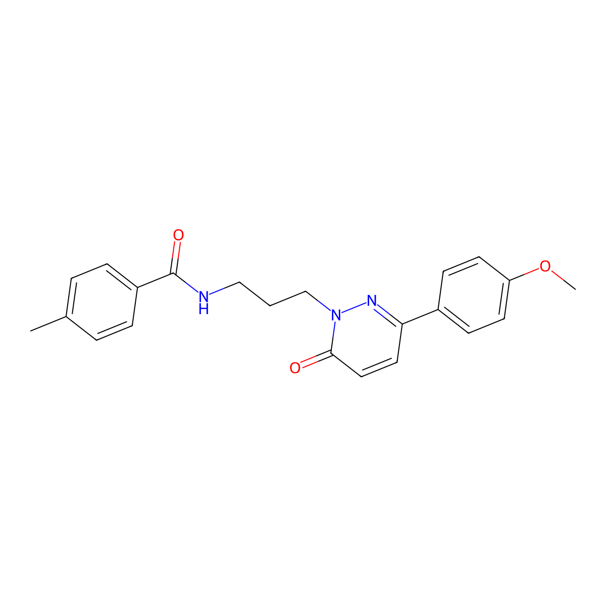 N-{3-[3-(4-methoxyphenyl)-6-oxo-1,6-dihydropyridazin-1-yl]propyl}-4-methylbenzamide molecular structure, CAS 1021266-27-2