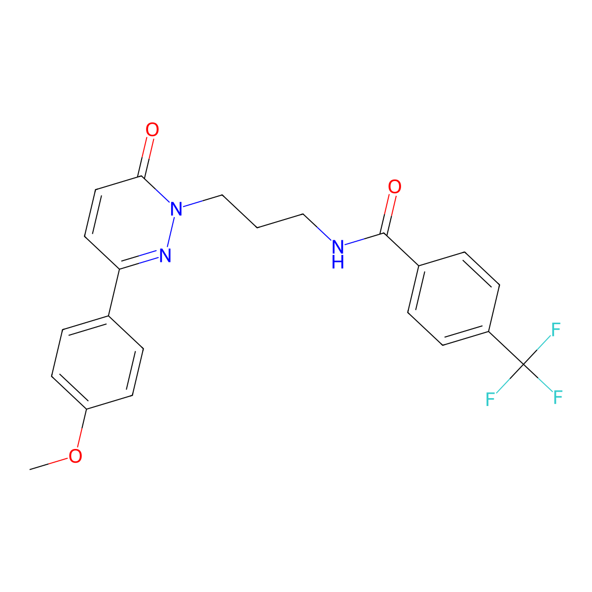 N-{3-[3-(4-methoxyphenyl)-6-oxo-1,6-dihydropyridazin-1-yl]propyl}-4-(trifluoromethyl)benzamide molecular structure, CAS 1021266-29-4