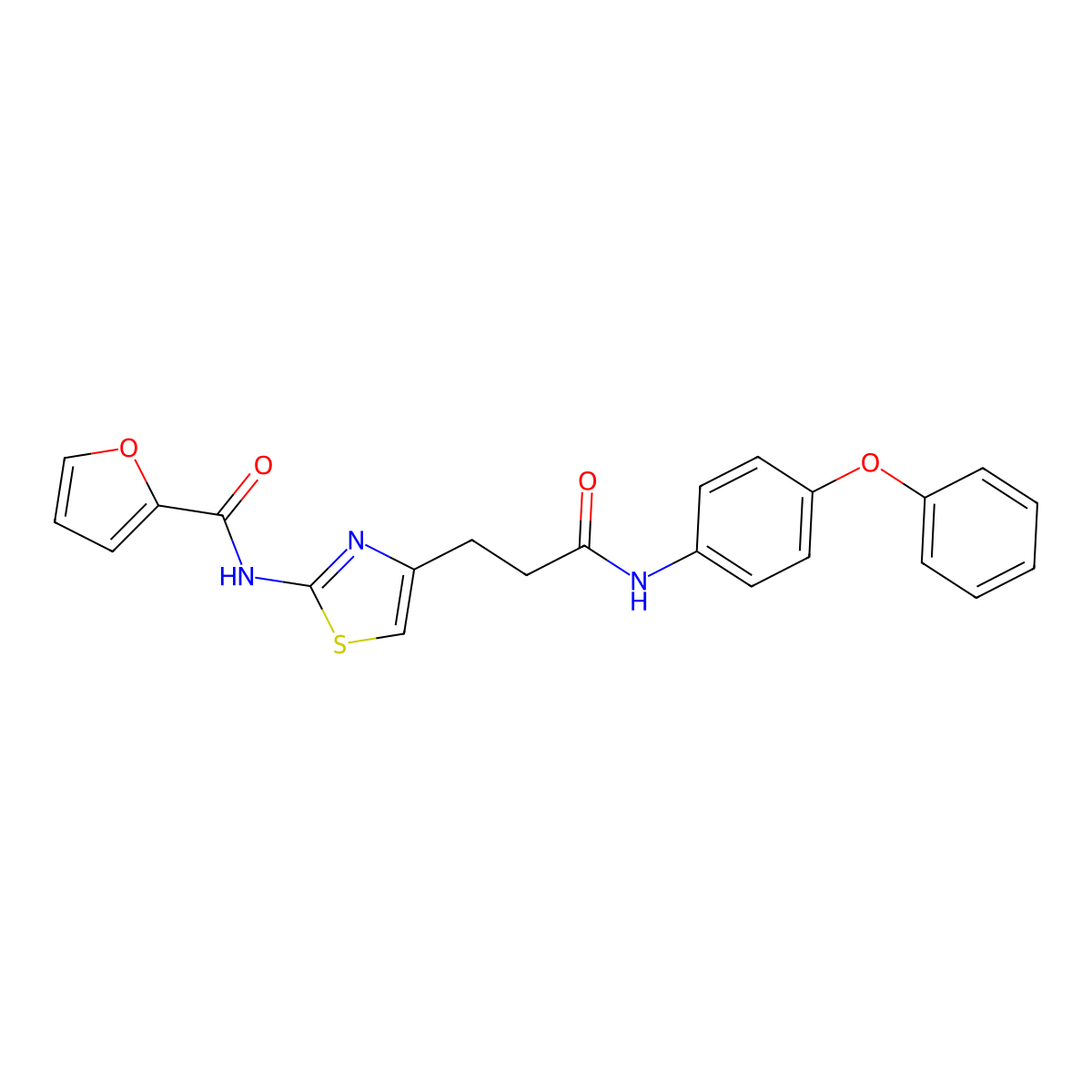 N-(4-(3-oxo-3-((4-phenoxyphenyl)amino)propyl)thiazol-2-yl)furan-2-carboxamide molecular structure, CAS 1021266-40-9