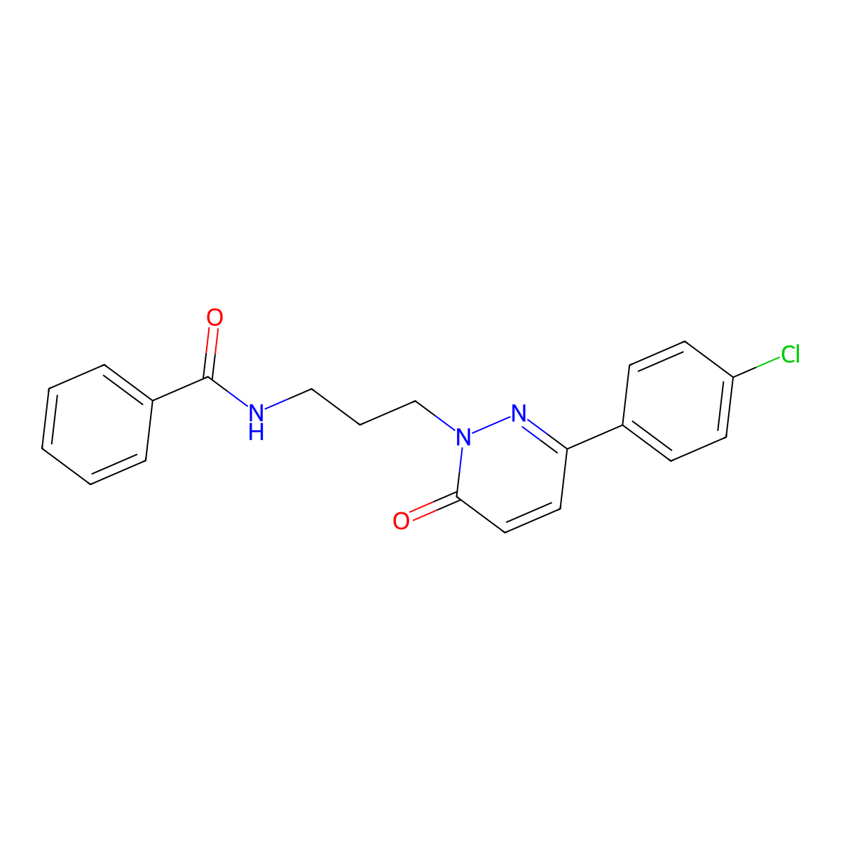 N-{3-[3-(4-chlorophenyl)-6-oxo-1,6-dihydropyridazin-1-yl]propyl}benzamide molecular structure, CAS 1021266-53-4