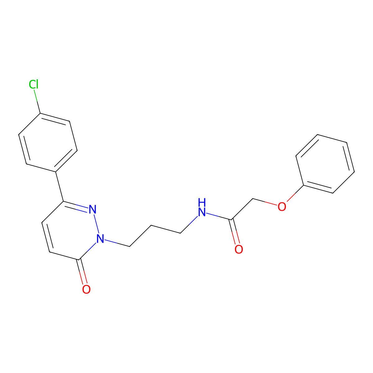 N-(3-(3-(4-chlorophenyl)-6-oxopyridazin-1(6H)-yl)propyl)-2-phenoxyacetamide molecular structure, CAS 1021266-57-8