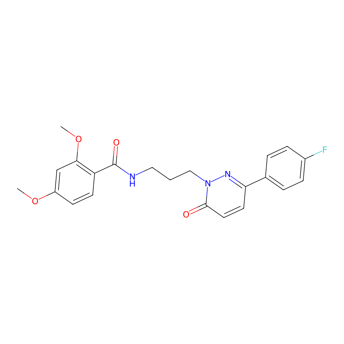 N-{3-[3-(4-fluorophenyl)-6-oxo-1,6-dihydropyridazin-1-yl]propyl}-2,4-dimethoxybenzamide molecular structure, CAS 1021266-66-9