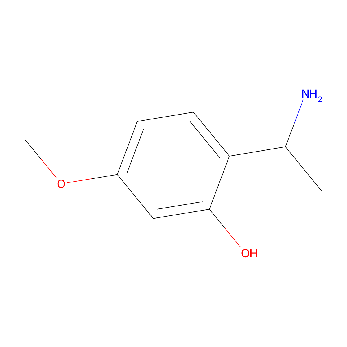 2-(1-Aminoethyl)-5-methoxyphenol molecular structure, CAS 1021267-65-1
